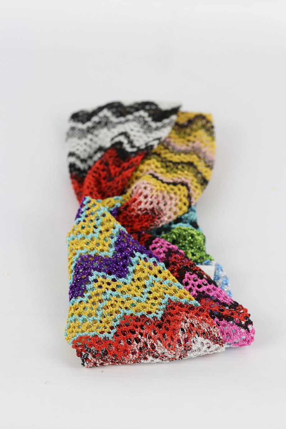 MISSONI MARE METALLIC CROCHET KNIT HEADBAND ONE SIZE - Image 7