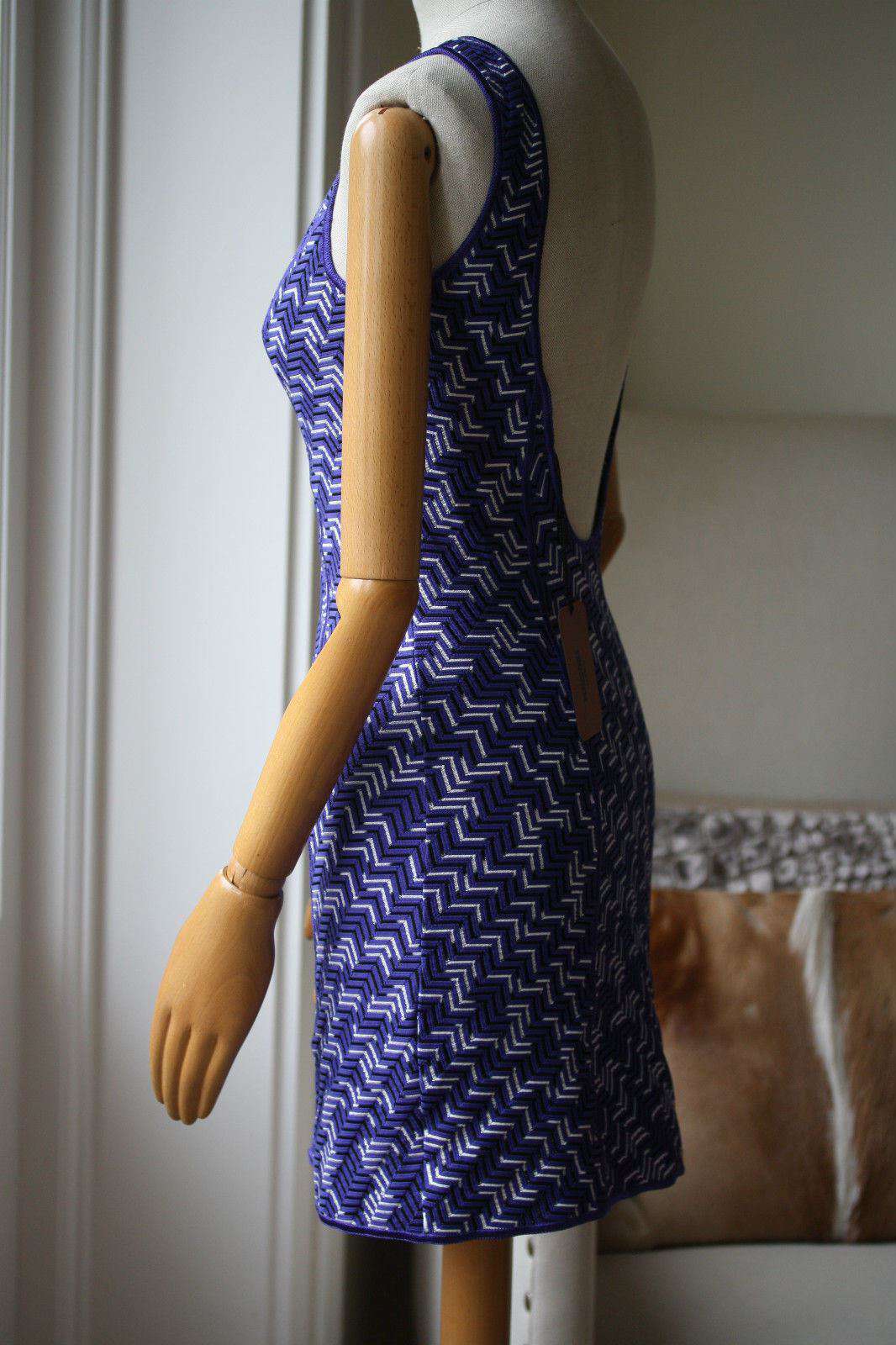 MISSONI MARE ZIGZAG PURPLE BACKLESS SWIM DRESS IT 40 UK 8 - Image 5