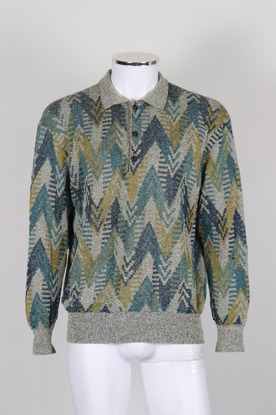 MISSONI MEN'S INTARSIA COTTON SWEATER IT 50 UK/US CHEST 40 - Image 2