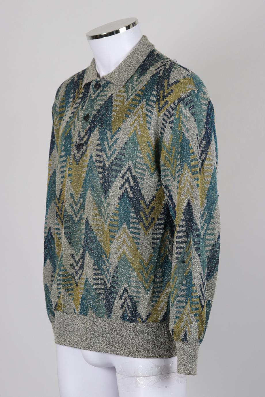 MISSONI MEN'S INTARSIA COTTON SWEATER IT 50 UK/US CHEST 40 - Image 3