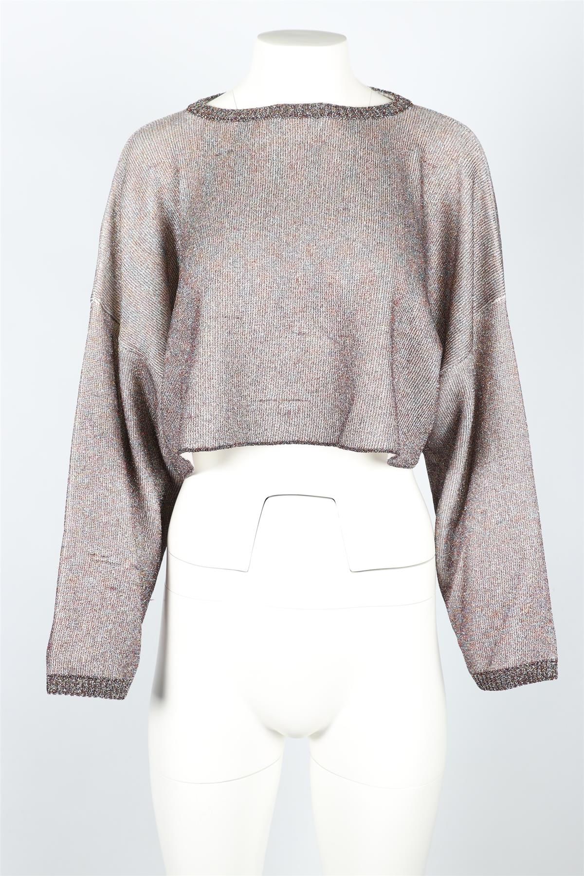 MISSONI MULTICOLOURED CROPPED WOOL BLEND SWEATER SMALL - Image 2