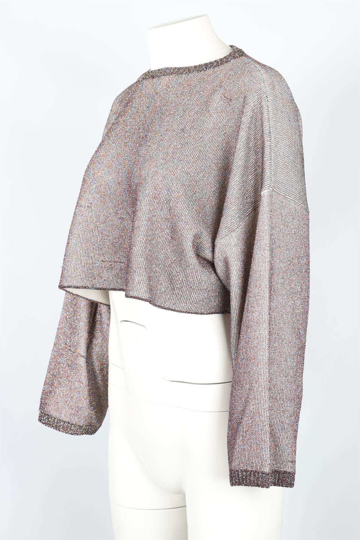 MISSONI MULTICOLOURED CROPPED WOOL BLEND SWEATER SMALL - Image 3