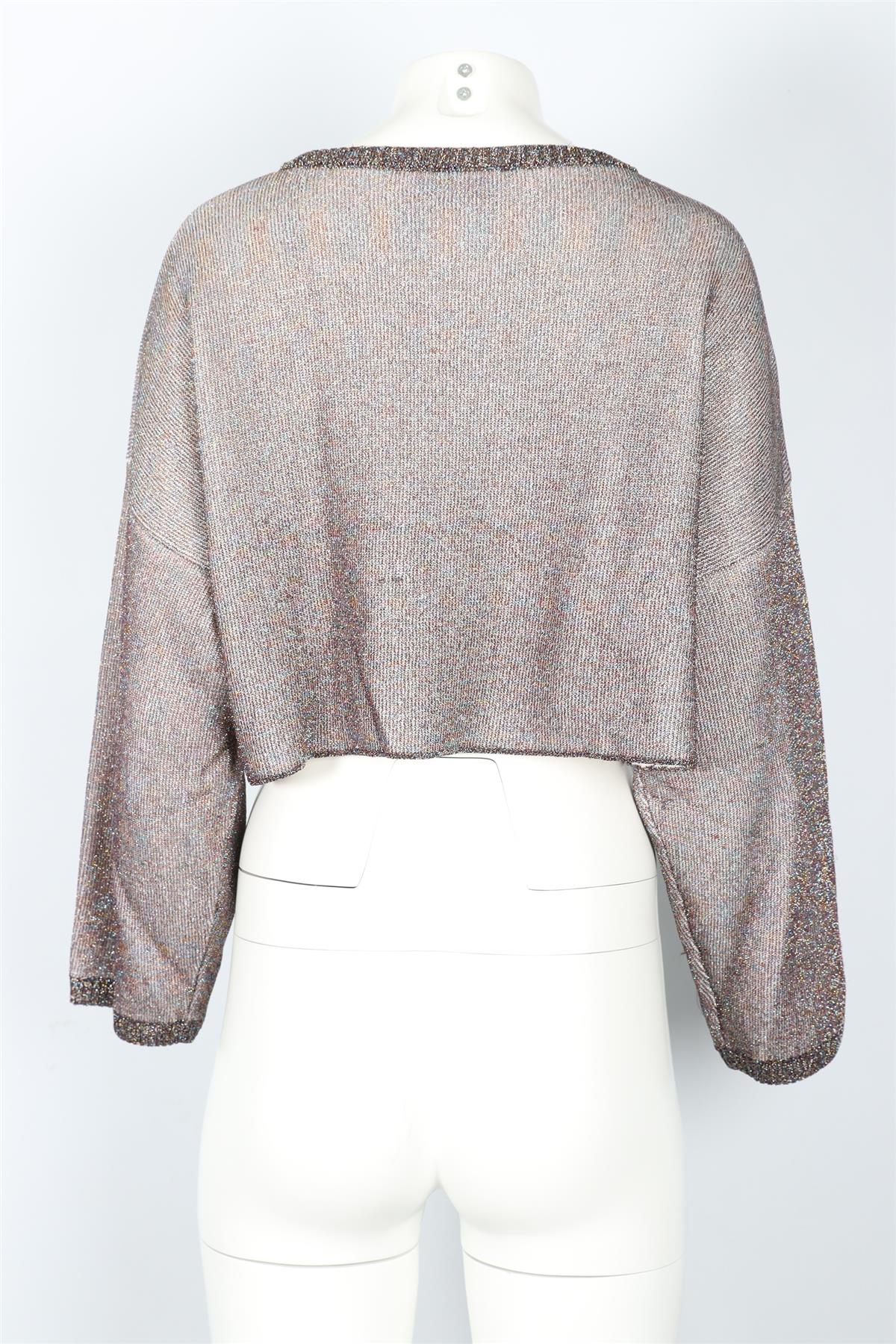 MISSONI MULTICOLOURED CROPPED WOOL BLEND SWEATER SMALL - Image 4