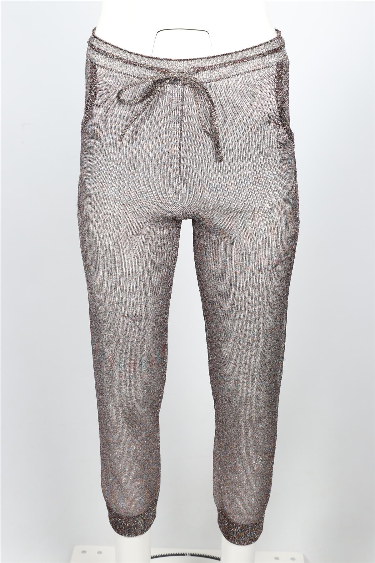 MISSONI MULTICOLOURED WOOL BLEND TRACK PANTS IT 38 UK 6 - Image 2