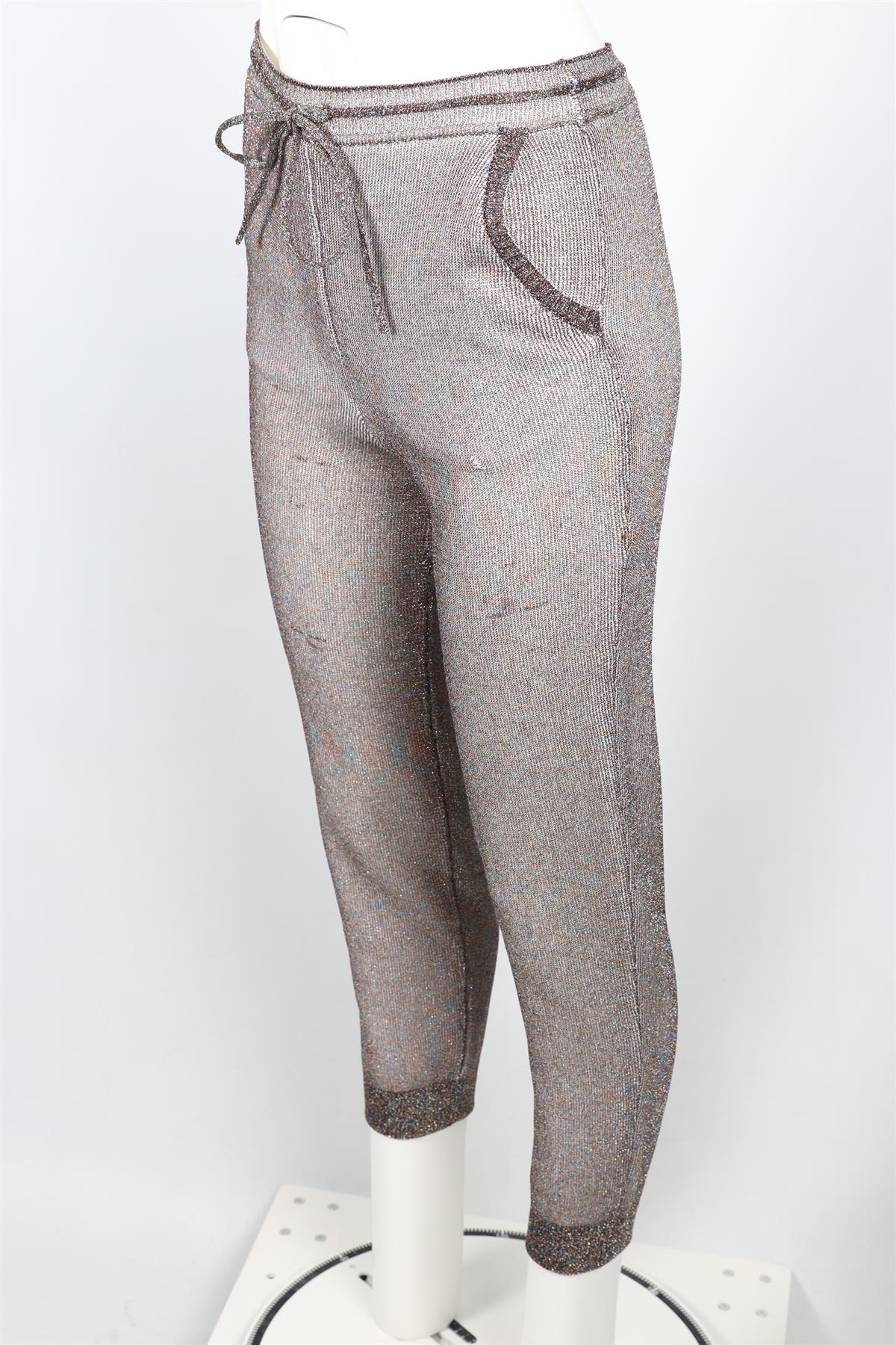 MISSONI MULTICOLOURED WOOL BLEND TRACK PANTS IT 38 UK 6 - Image 3