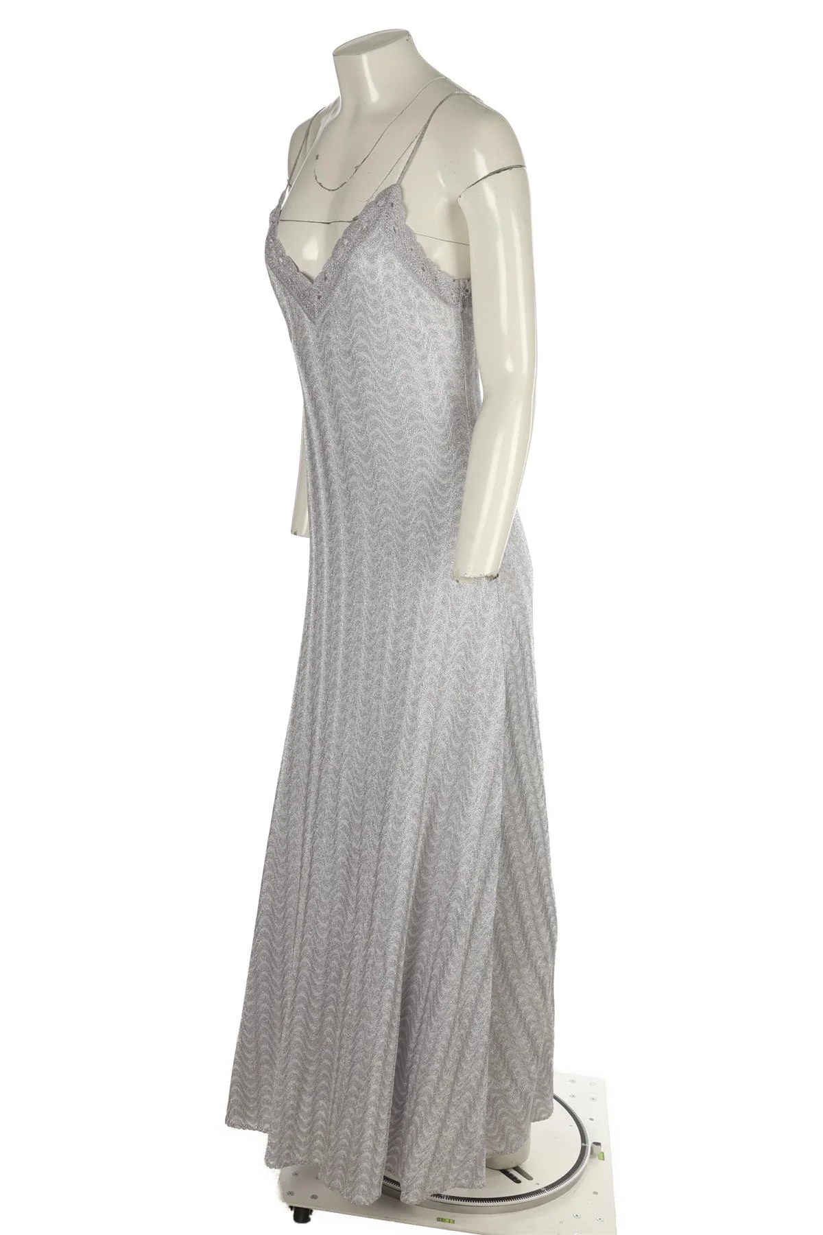 MISSONI SILVER CROCHET MAXI DRESS IT 42 UK 10 - Image 3