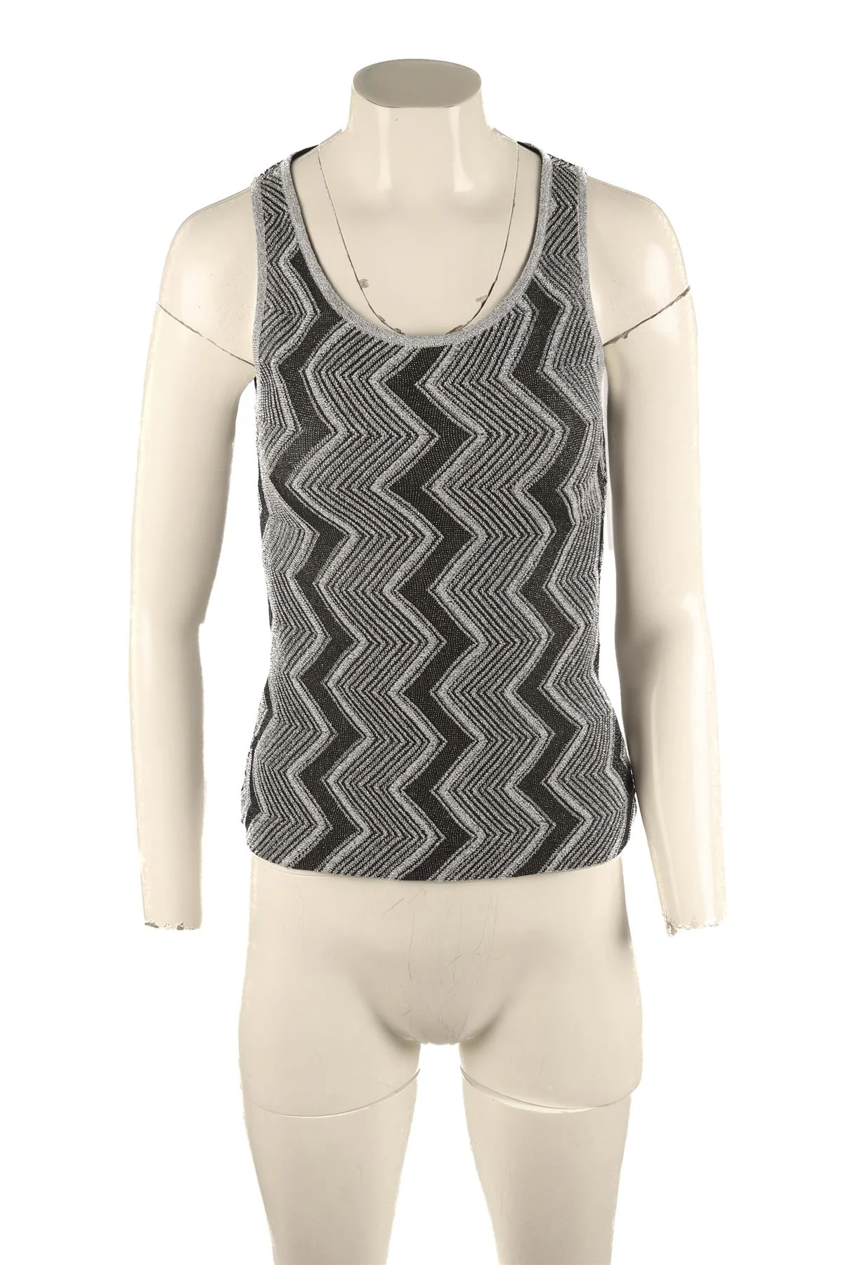 MISSONI SILVER CROCHET TOP IT 38 UK 6 - Image 2