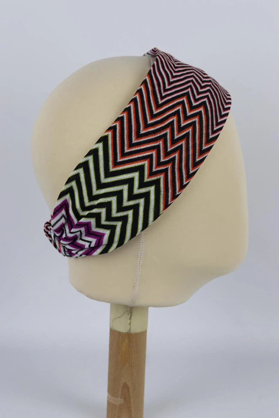 MISSONI STRIPED CROCHET KNIT HEADBAND ONE SIZE - Image 4