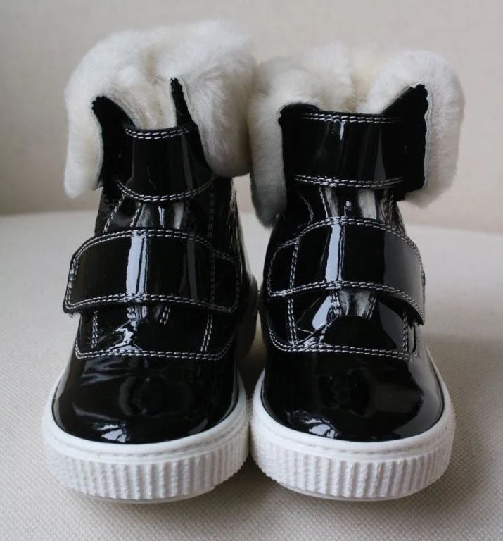 MISSOURI BABY GIRLS BLACK PATENT LEATHER BOOTS EU 23 UK 6 - Image 8