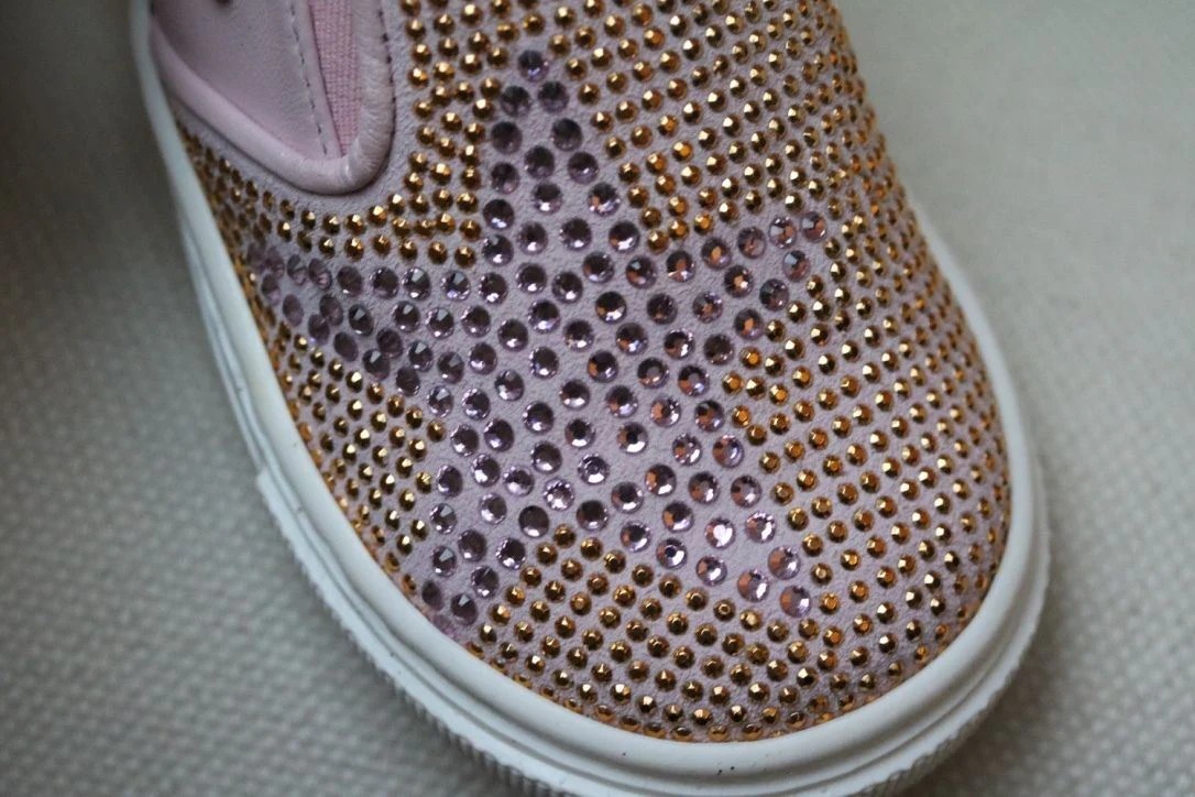 MISSOURI BABY GIRLS PINK DIAMANTE SLIP ON SHOES EU 22 UK 5 - Image 4