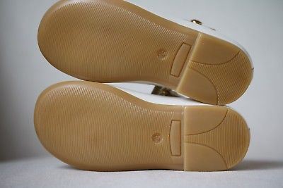 MISSOURI GIRLS IVORY & GOLD LEATHER BOW SHOES EU 24 UK 7 - Image 8