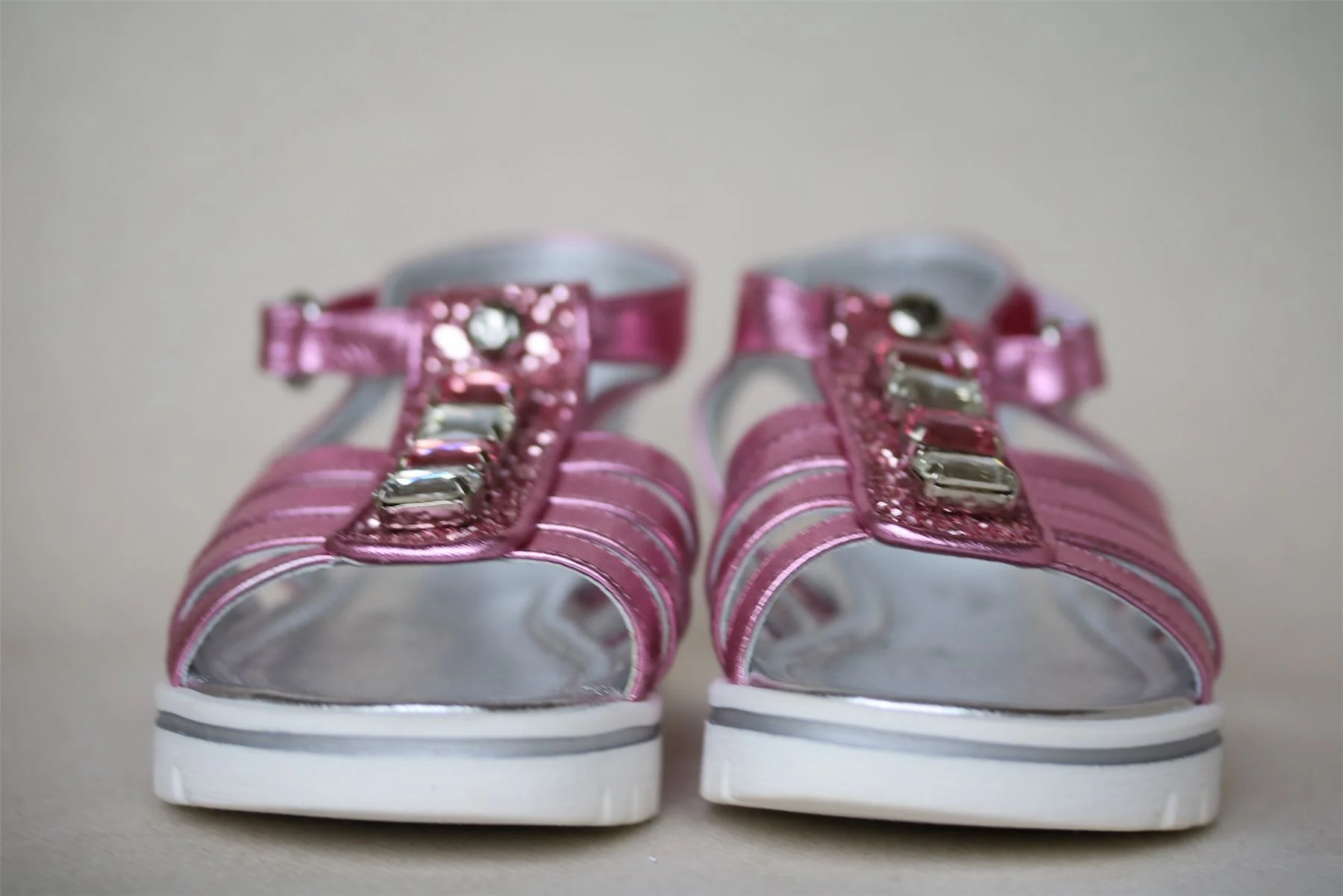 MISSOURI GIRLS METALLIC PINK SPARKLY SANDALS EU 24 UK 7 - Image 3