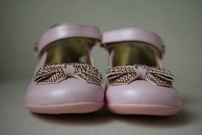 MISSOURI GIRLS PINK LEATHER BOW SHOES EU 24 UK 7 - Image 3