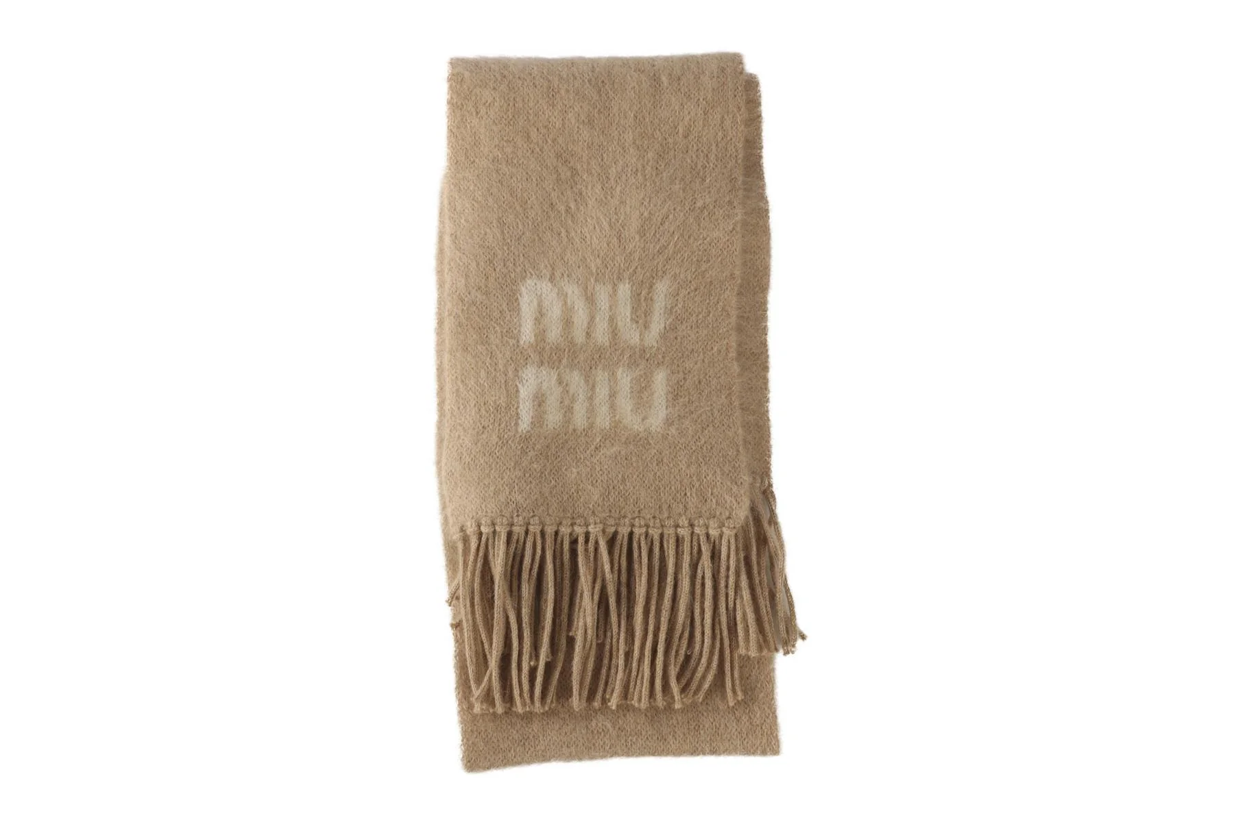 MIU MIU BEIGE MOHAIR SCARF - Image 4