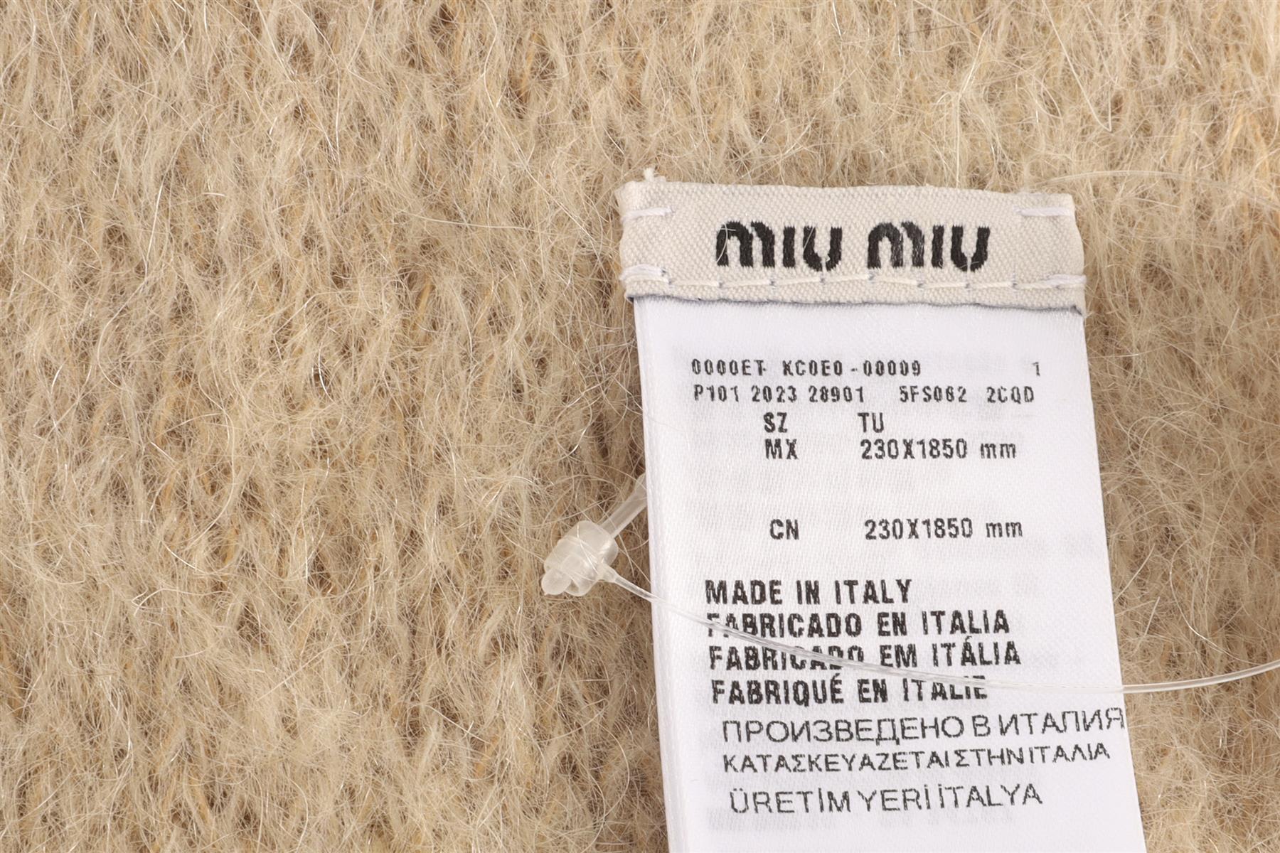 MIU MIU BEIGE MOHAIR SCARF - Image 6