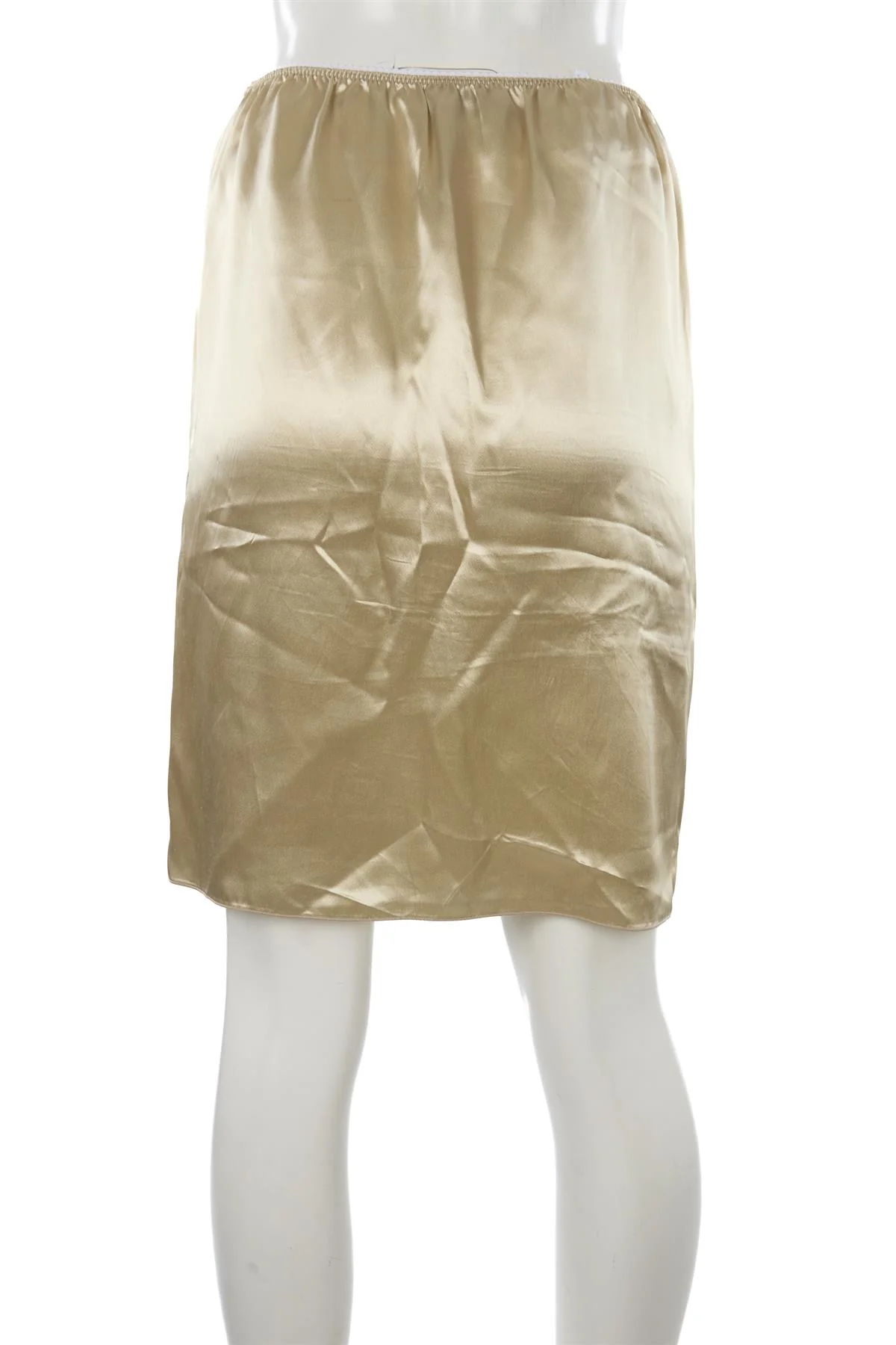 MIU MIU BEIGE SATIN MIDI SKIRT IT 40 UK 8 - Image 4
