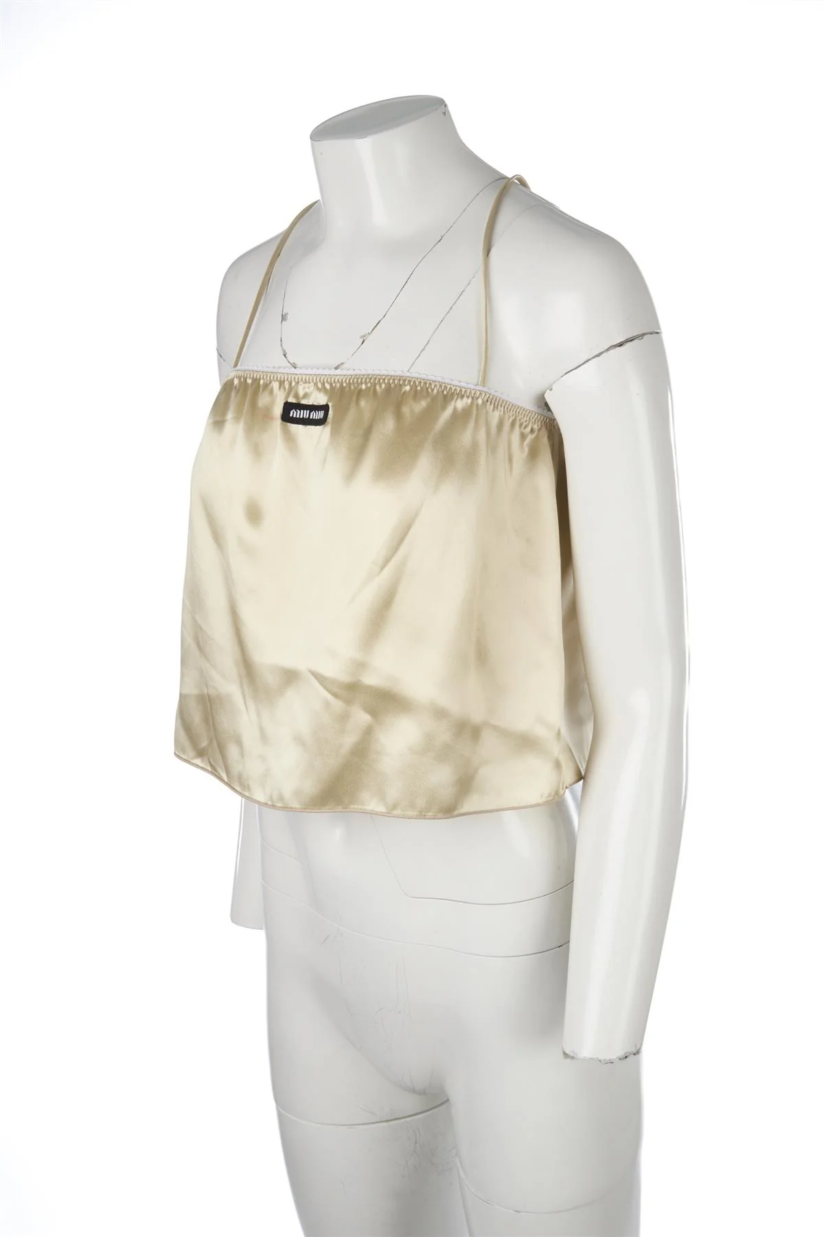 MIU MIU BEIGE SATIN TOP IT 40 UK 8 - Image 3
