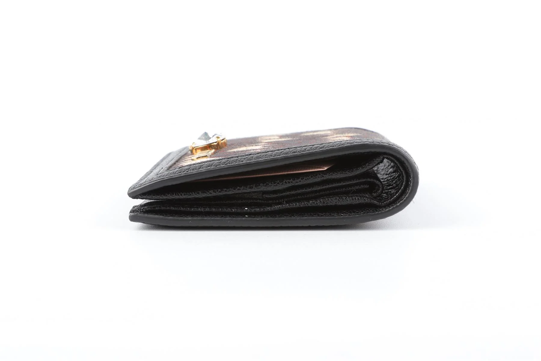 MIU MIU BLACK MADRAS JACQUARD WALLET - Image 4