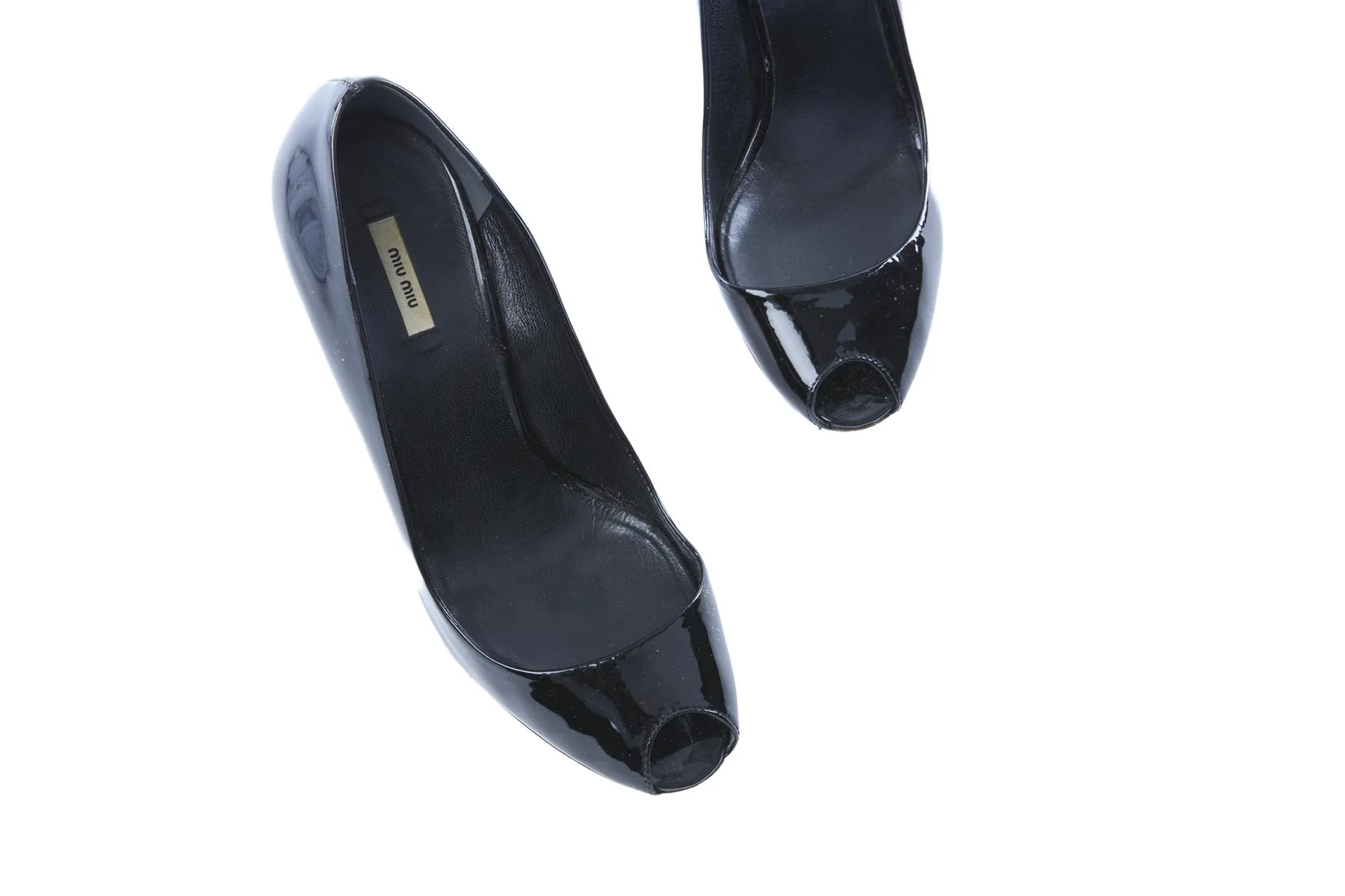 MIU MIU BLACK PATENT LEATHER PUMPS EU 36.5 UK 3.5 US 6.5 - Image 4