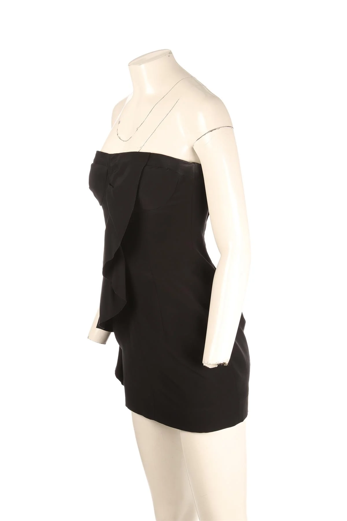 MIU MIU BLACK SILK MINI DRESS IT 40 UK 8 - Image 3