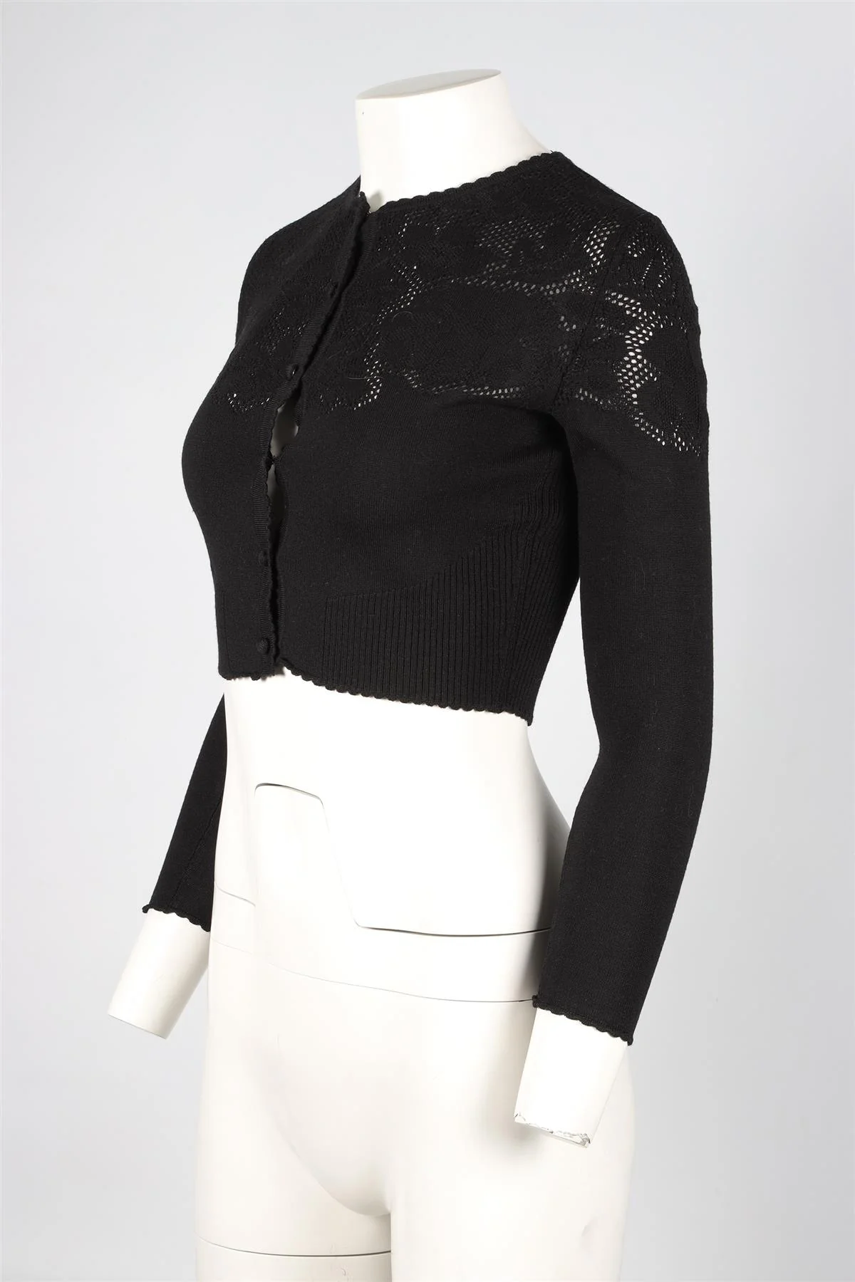 MIU MIU BLACK WOOL CARDIGAN IT 36 UK 4 - Image 3