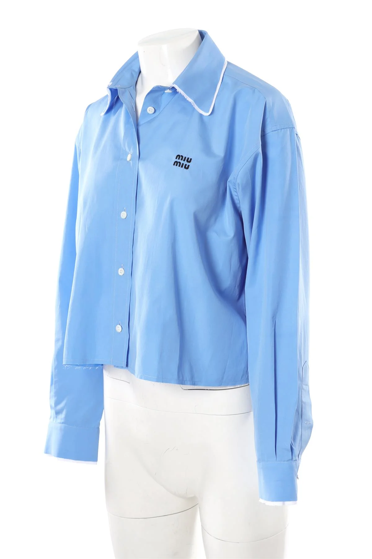 MIU MIU BLUE COTTON SHIRT IT 36 UK 4 - Image 4