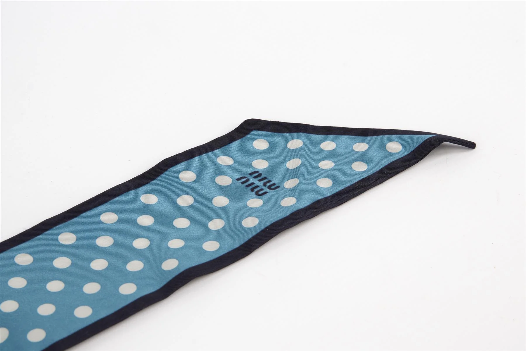 MIU MIU BLUE SILK SCARF - Image 4