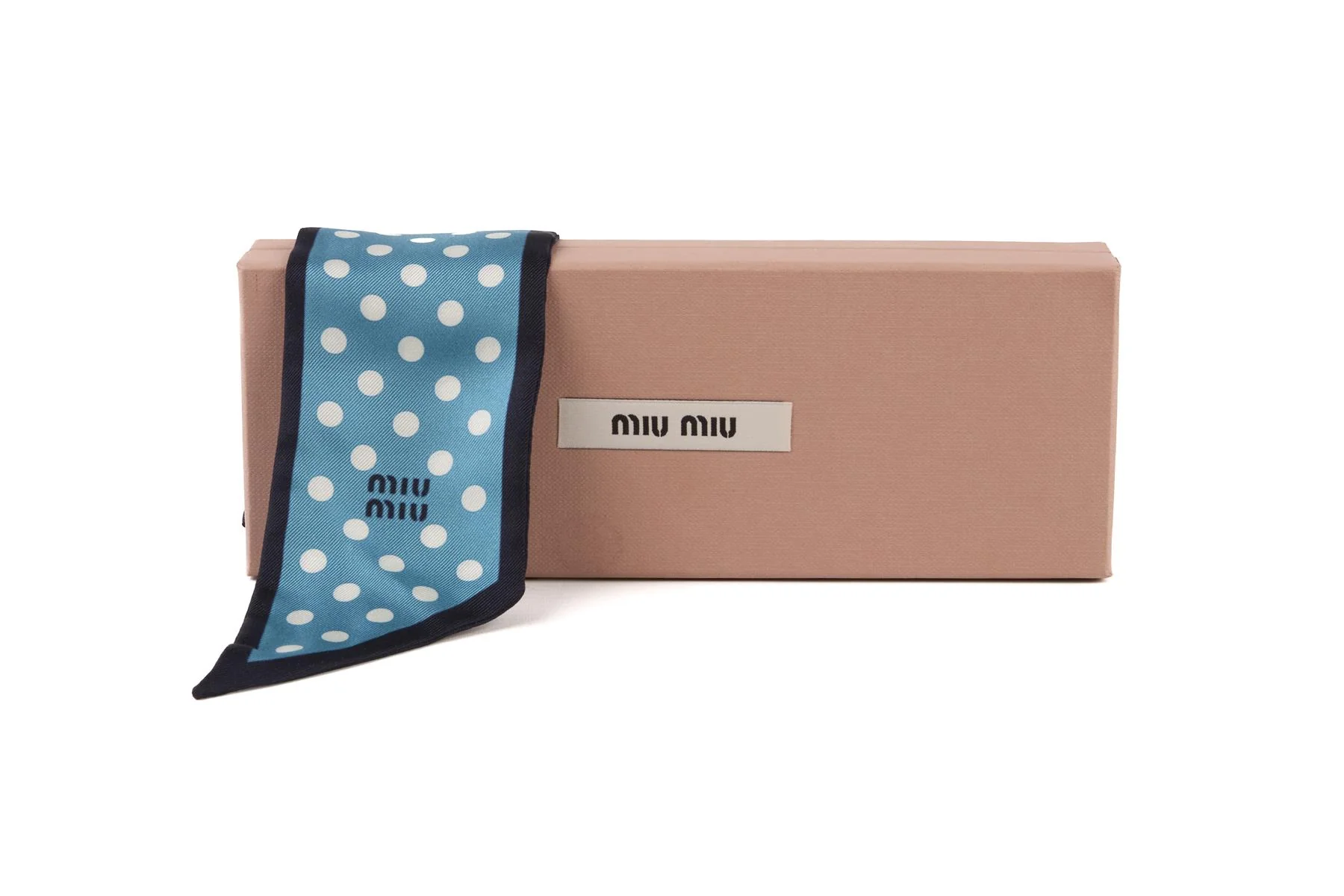 MIU MIU BLUE SILK SCARF - Image 5