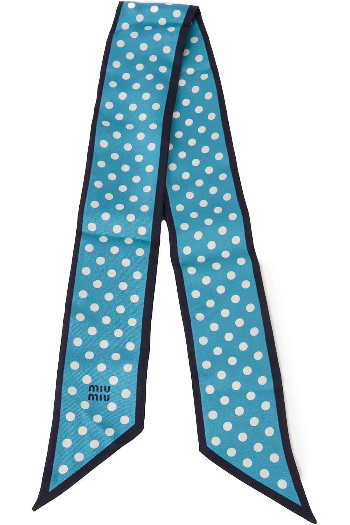MIU MIU BLUE SILK SCARF - Image 6