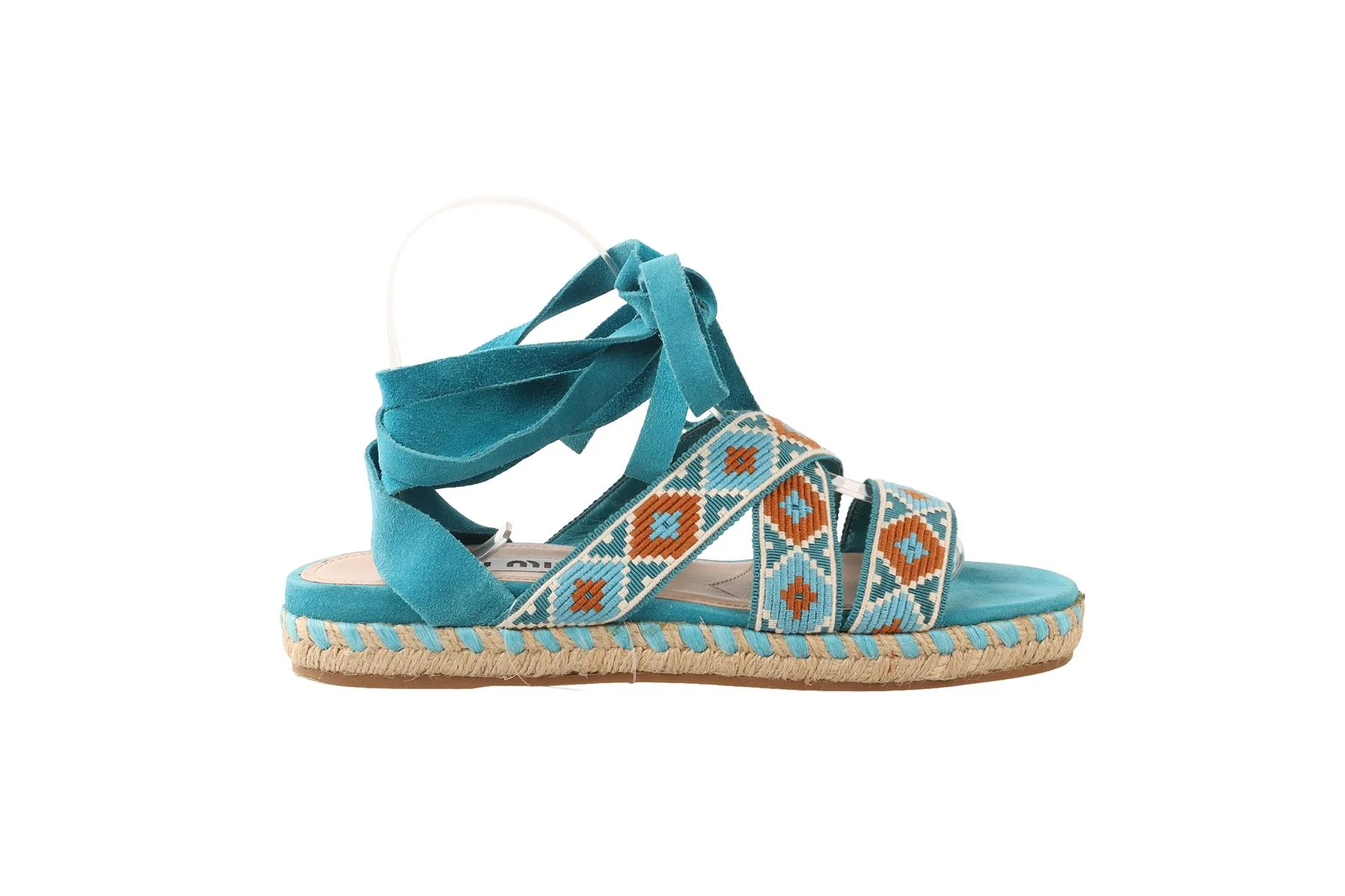 MIU MIU BLUE SUEDE SANDALS EU 38 UK 5 US 8 - Image 2