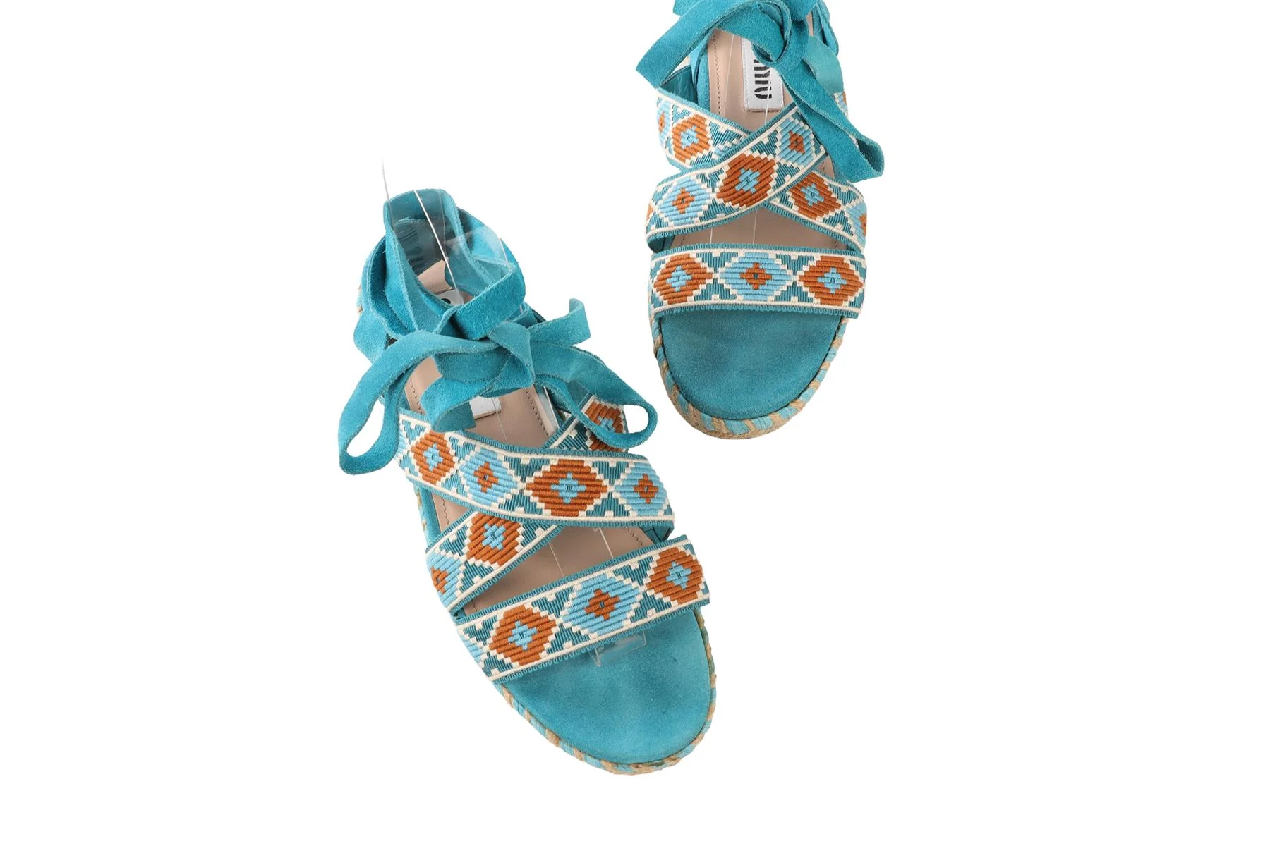 MIU MIU BLUE SUEDE SANDALS EU 38 UK 5 US 8 - Image 4