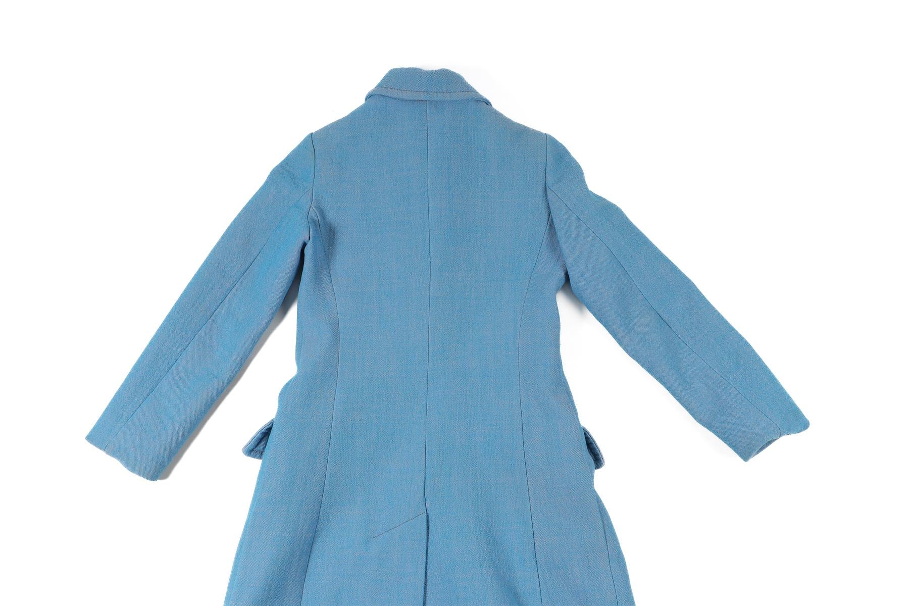 MIU MIU BLUE WOOL COAT IT 36 UK 4 - Image 5
