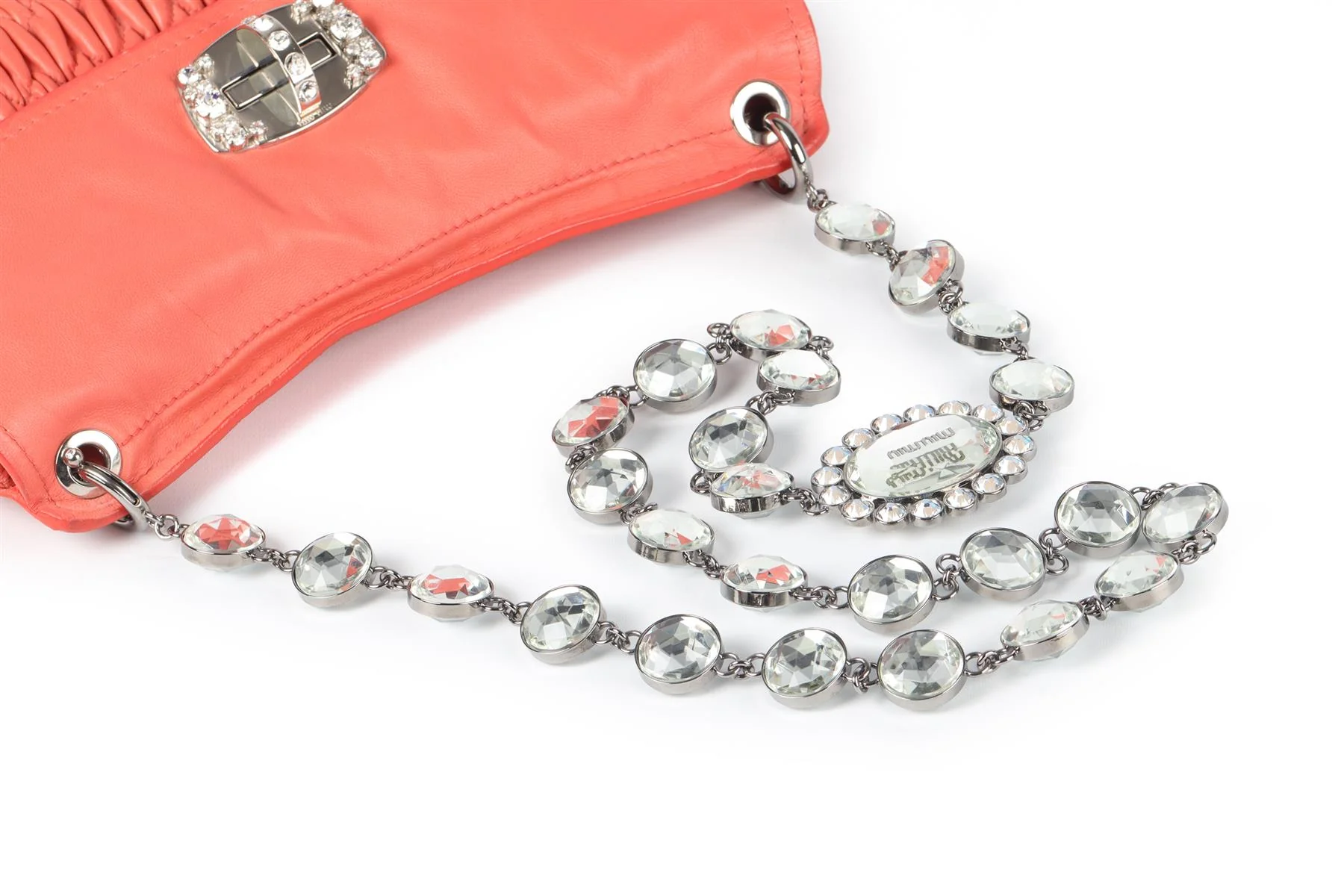 MIU MIU CORAL MATELASSÉ LEATHER SHOULDER BAG - Image 12