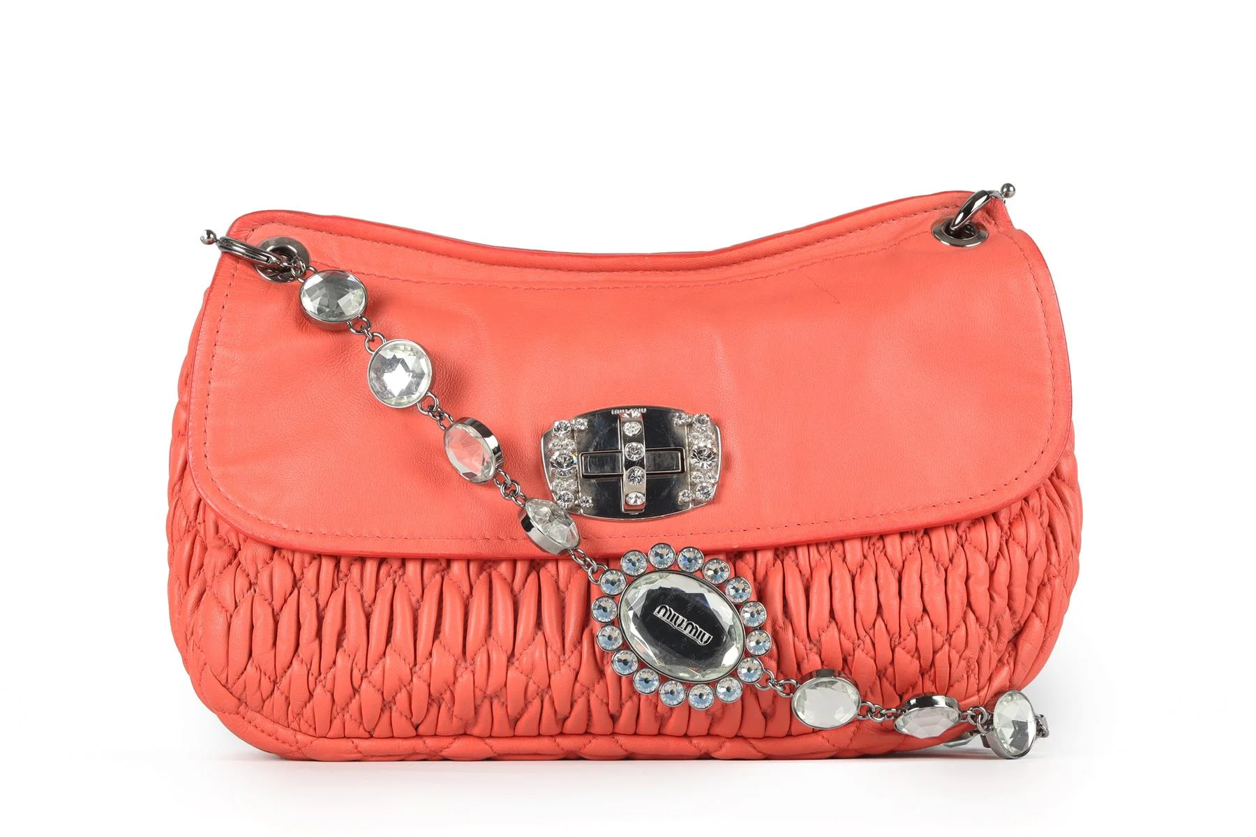 MIU MIU CORAL MATELASSÉ LEATHER SHOULDER BAG - Image 2
