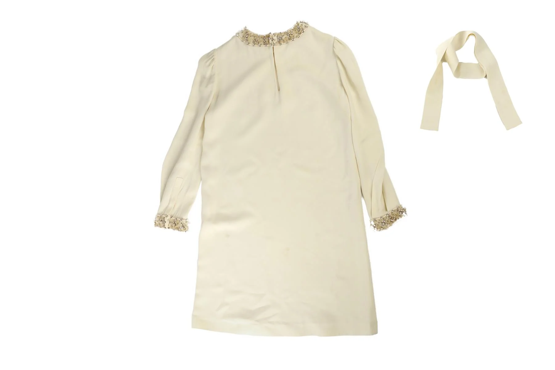 MIU MIU CREAM CREPE MIDI DRESS IT 38 UK 6 - Image 4