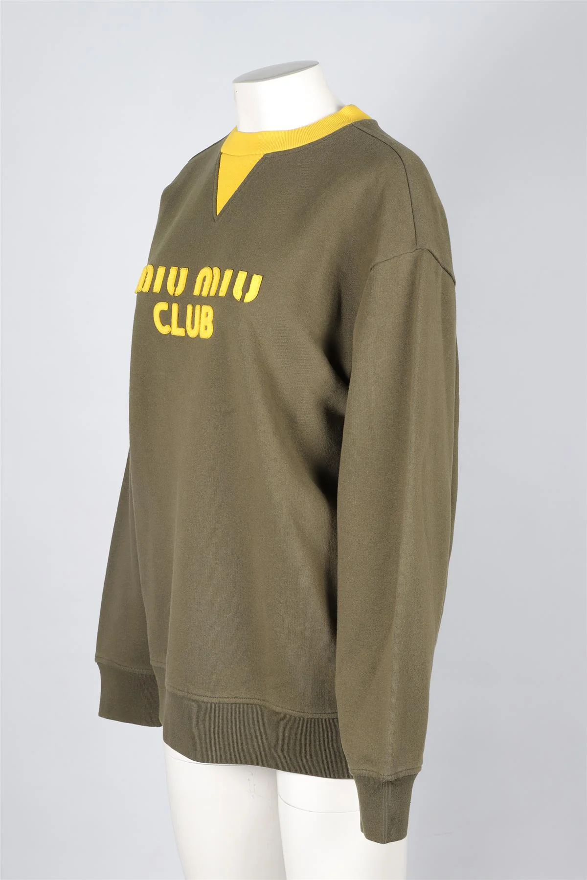 MIU MIU GREEN COTTON SWEATSHIRT SMALL - Image 3