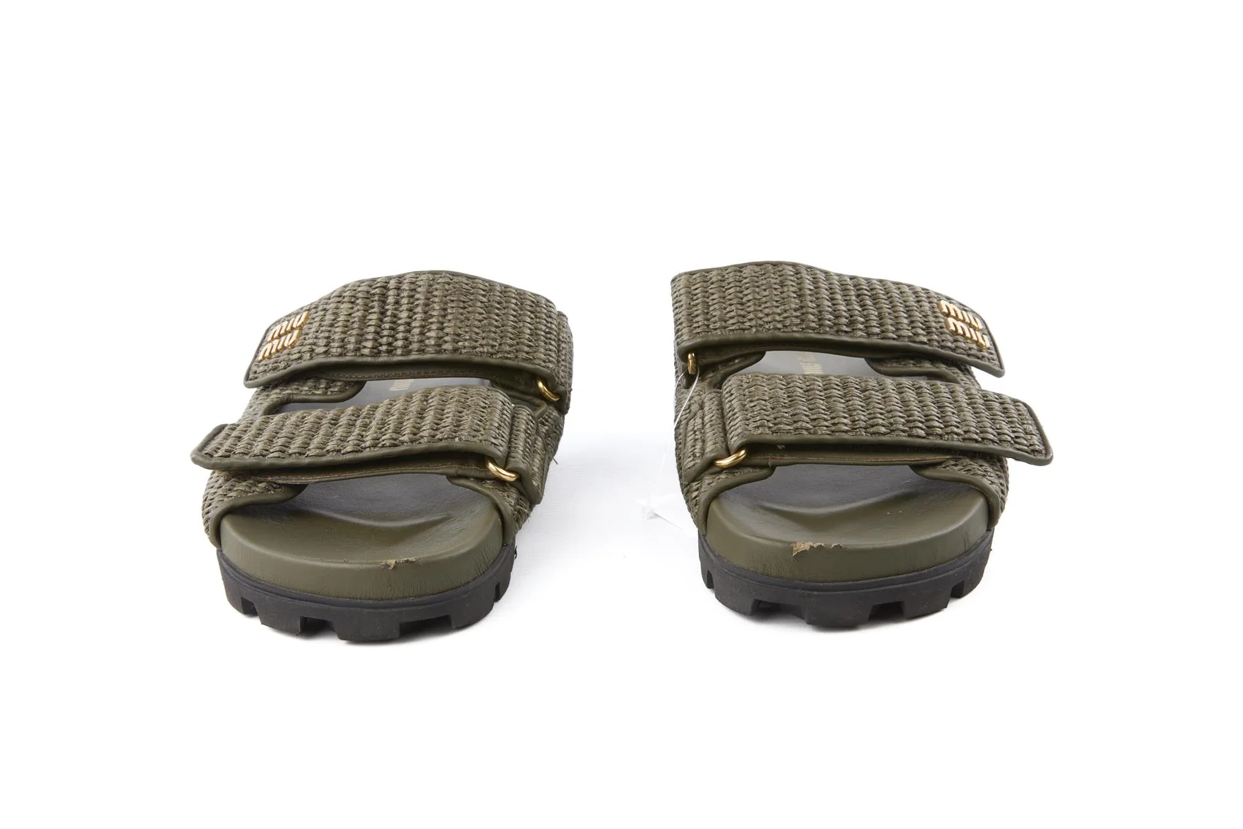 MIU MIU GREEN CROCHET SLIDES EU 40 UK 7 US 10 - Image 3