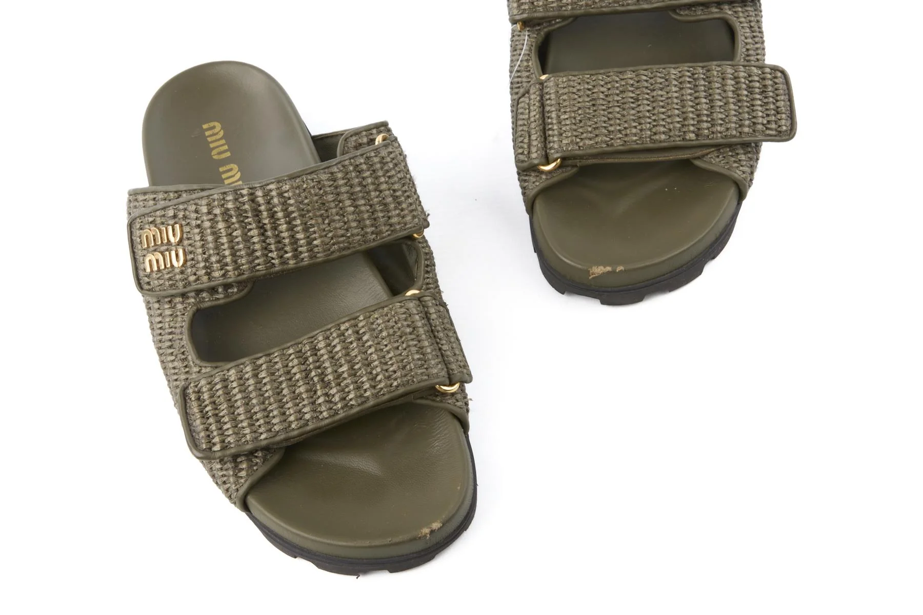 MIU MIU GREEN CROCHET SLIDES EU 40 UK 7 US 10 - Image 4