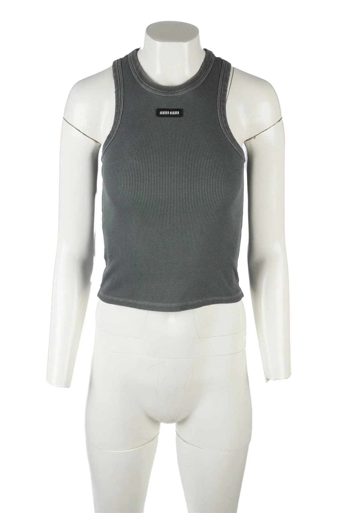 MIU MIU GREY COTTON TOP XSMALL - Image 2