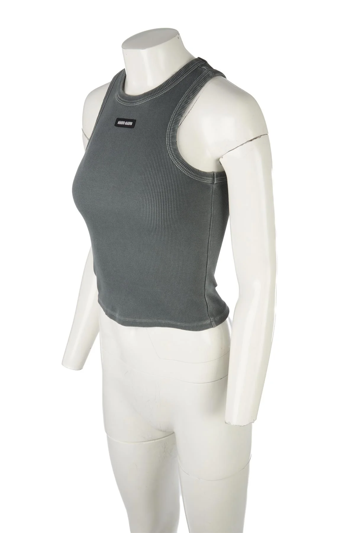 MIU MIU GREY COTTON TOP XSMALL - Image 3