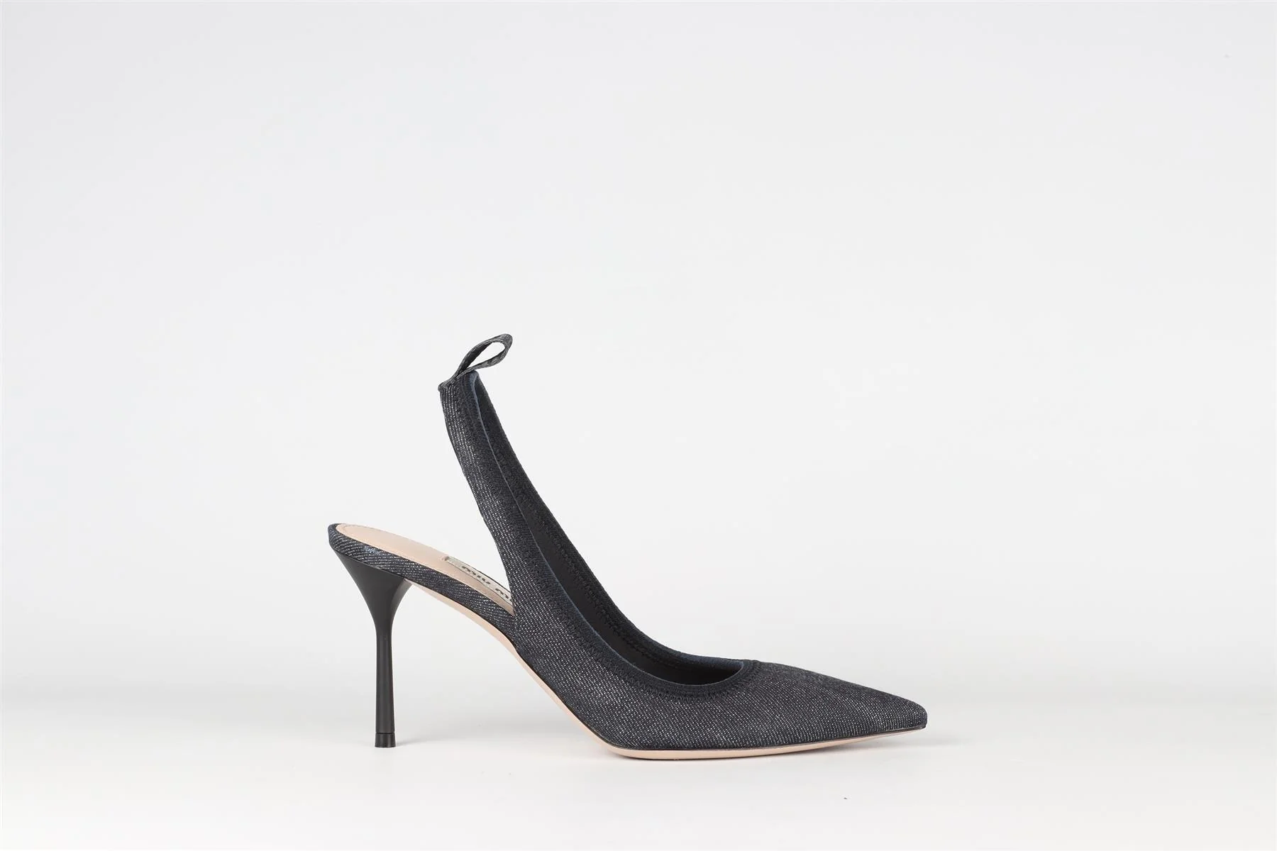 MIU MIU NAVY DENIM SLINGBACK PUMPS EU 36.5 UK 3.5 US 6.5 - Image 2