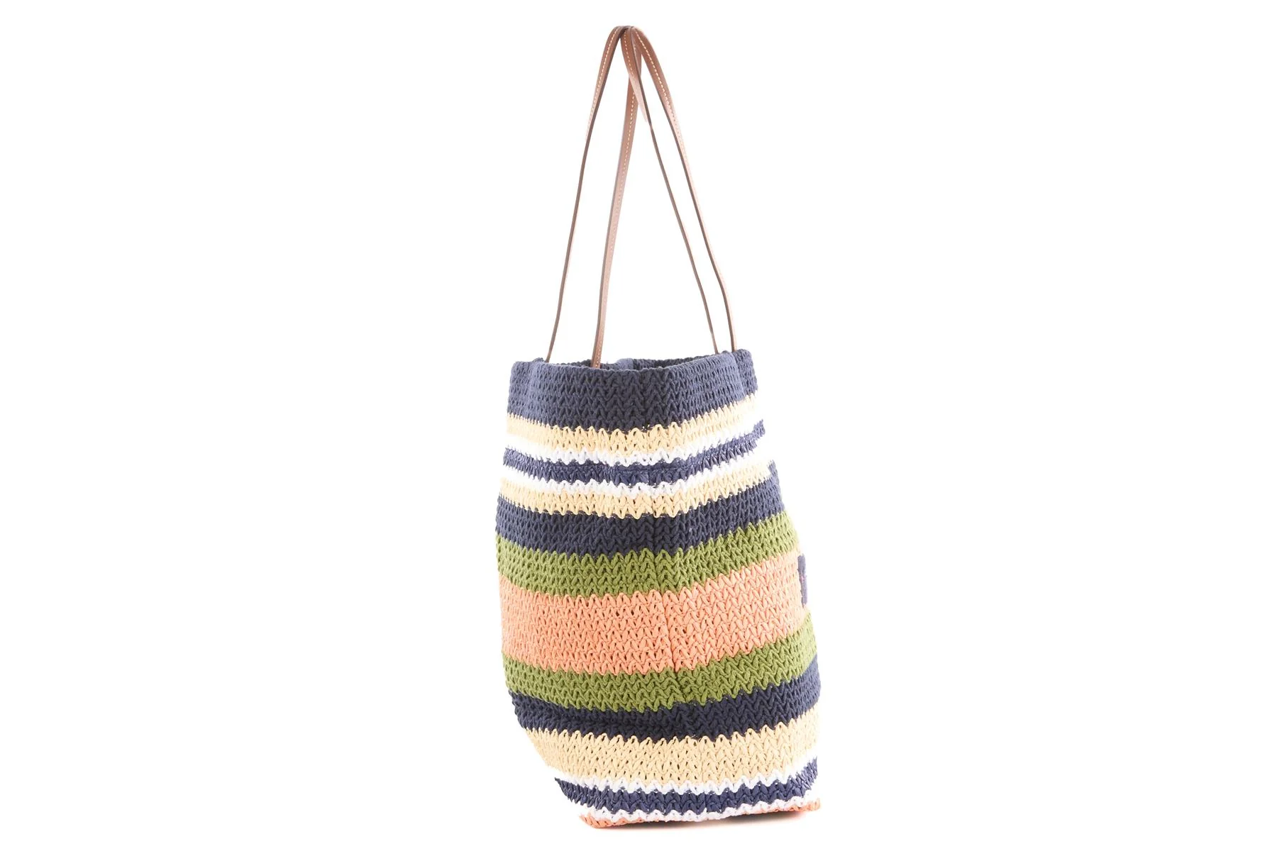 MIU MIU NAVY LOGO CROCHET TOTE BAG - Image 4