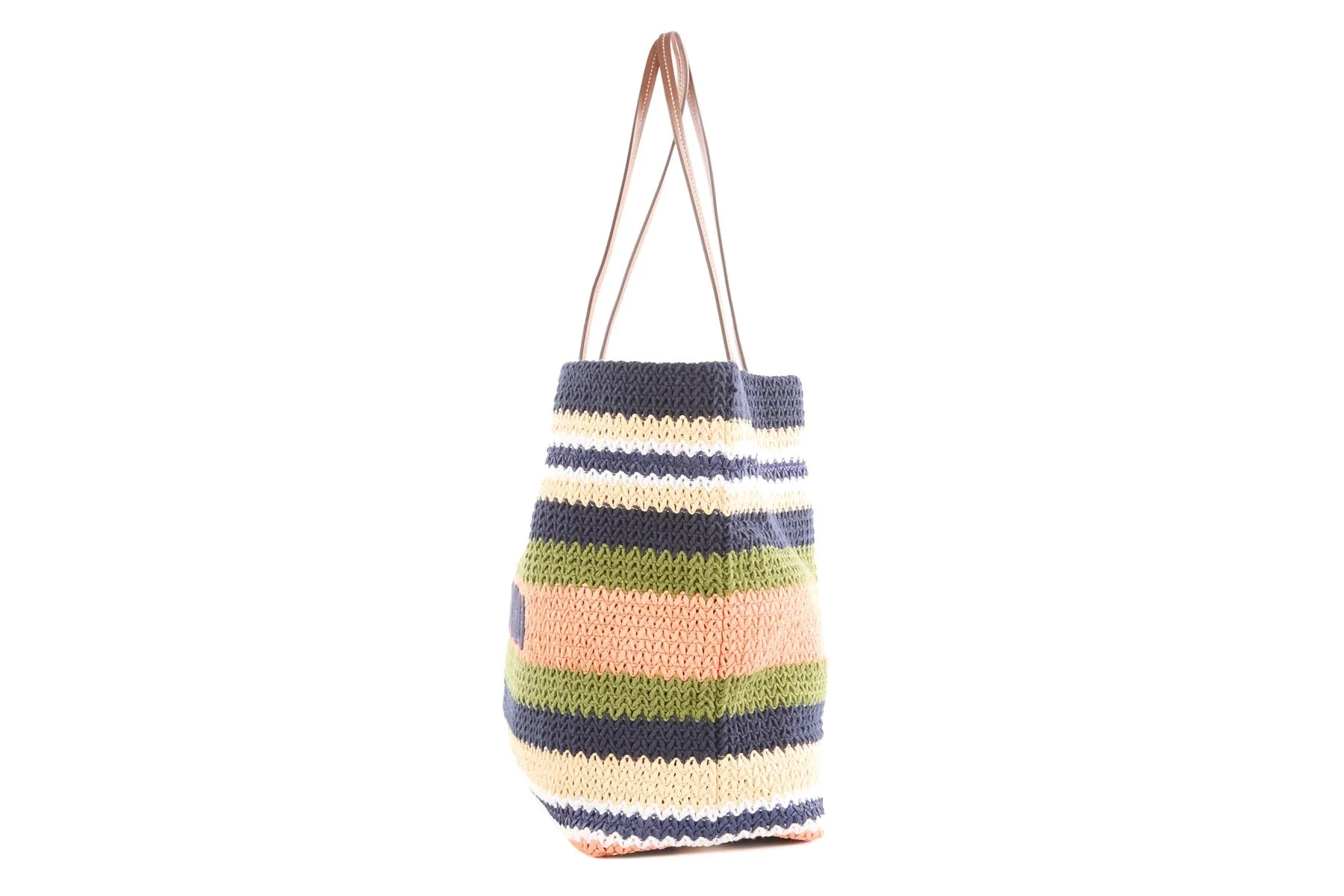 MIU MIU NAVY LOGO CROCHET TOTE BAG - Image 5