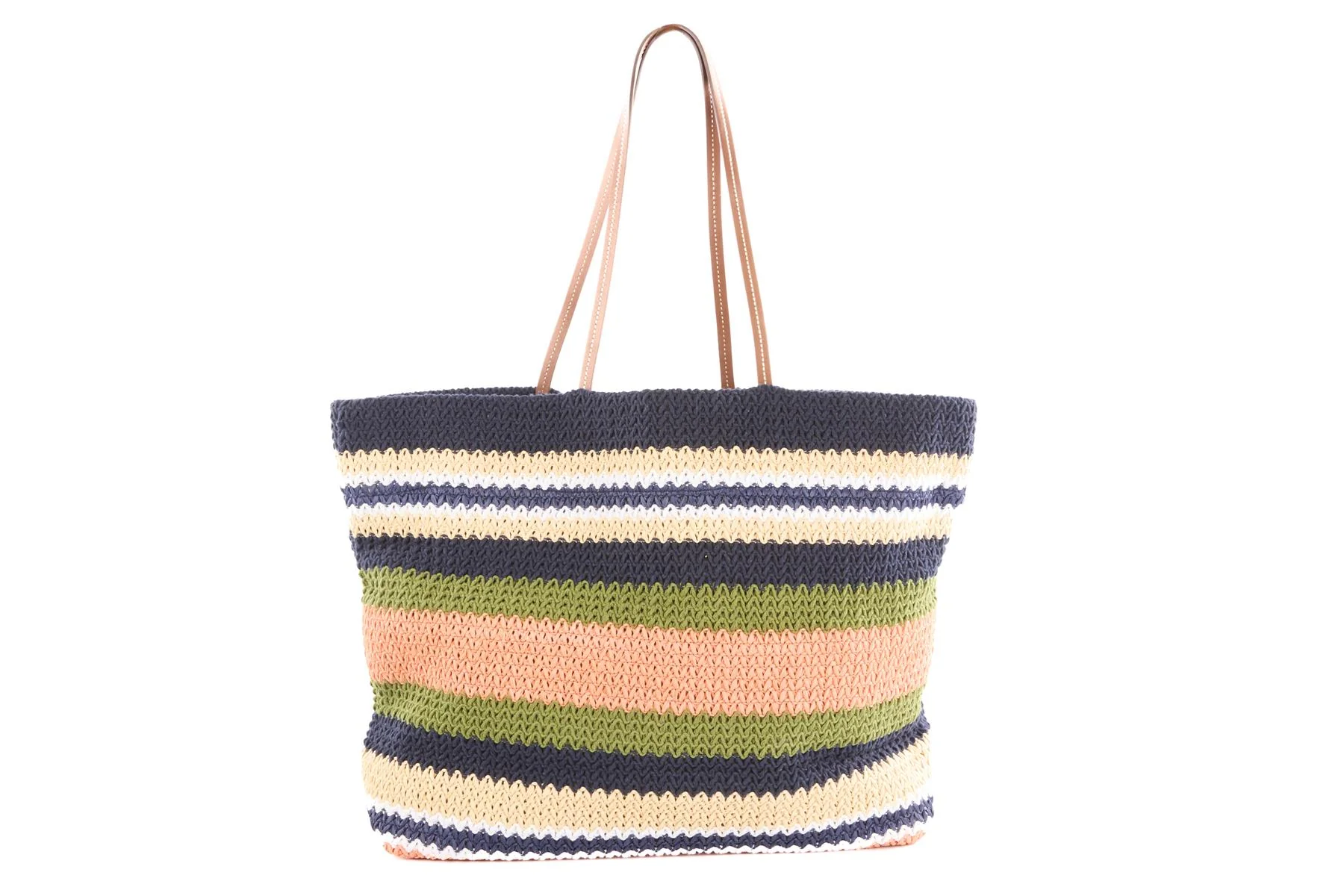 MIU MIU NAVY LOGO CROCHET TOTE BAG - Image 6
