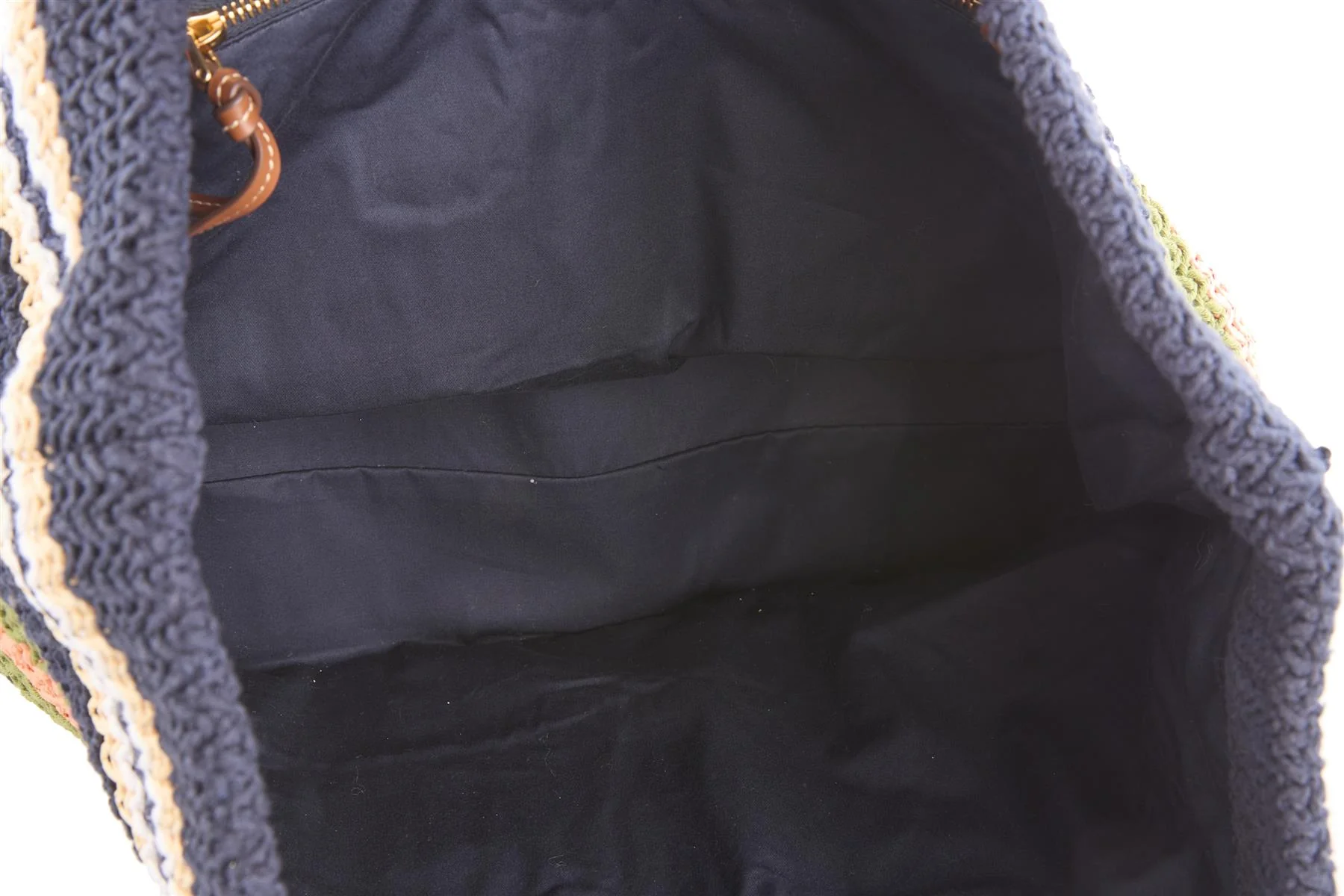 MIU MIU NAVY LOGO CROCHET TOTE BAG - Image 9
