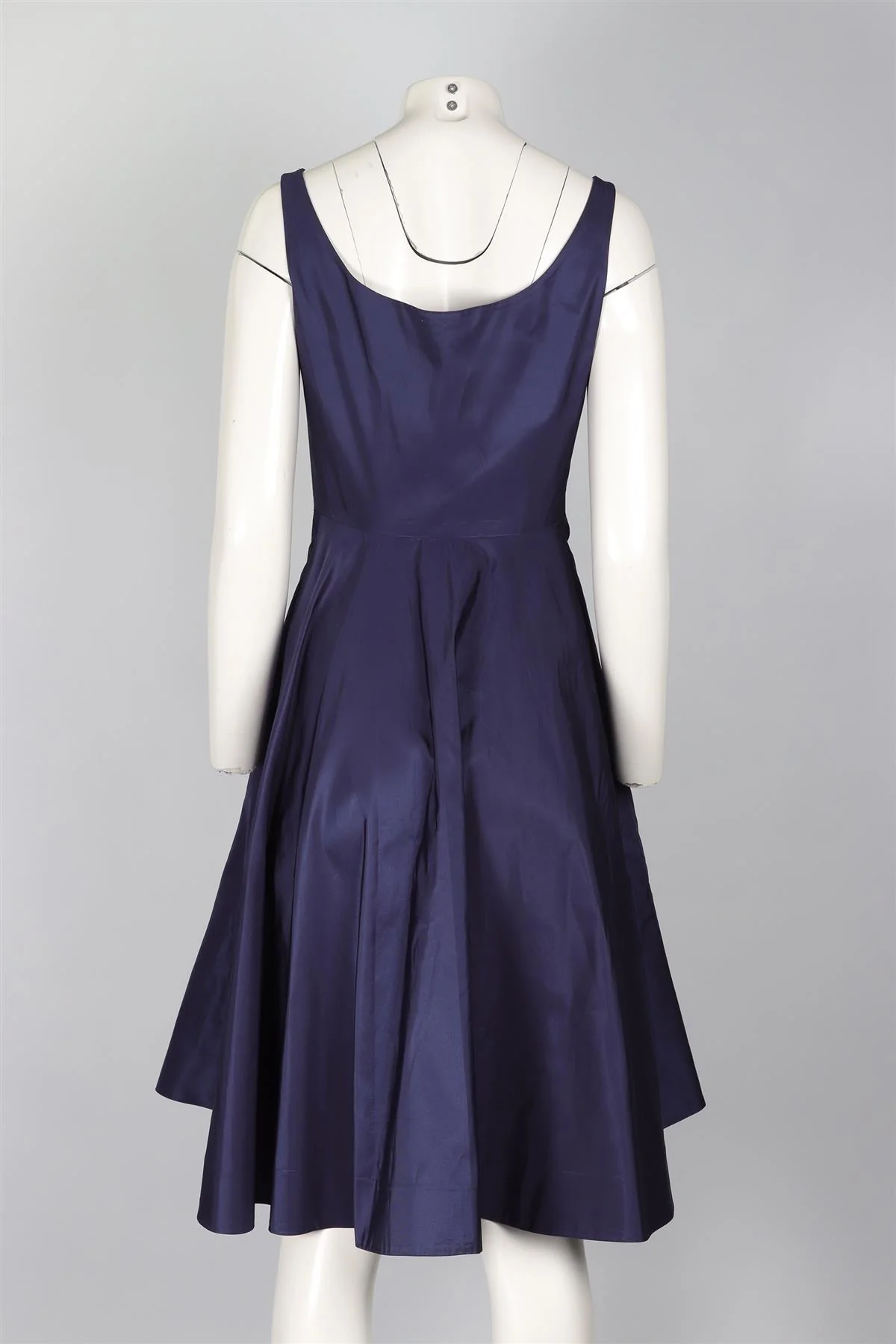 MIU MIU NAVY TAFFETA MIDI DRESS IT 40 UK 8 - Image 4