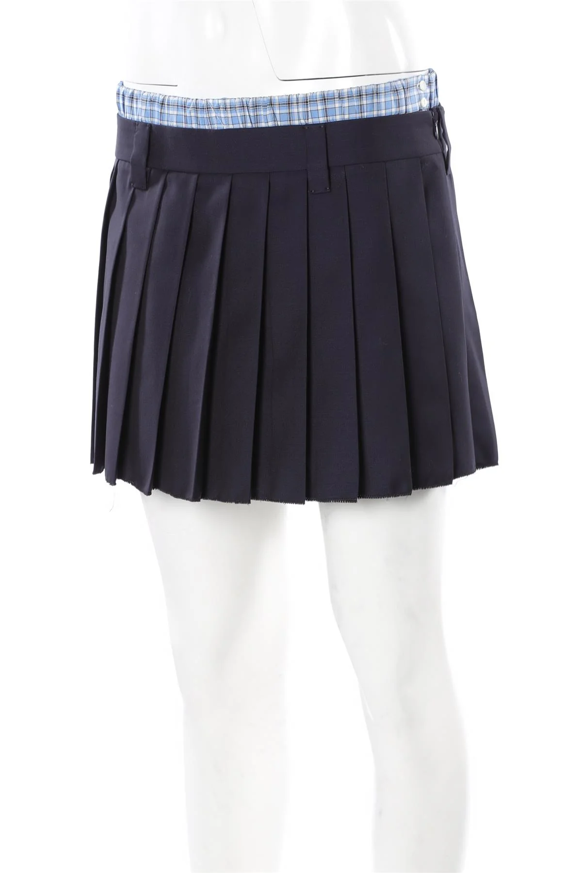 MIU MIU NAVY WOOL MINI SKIRT IT 40 UK 8 - Image 3