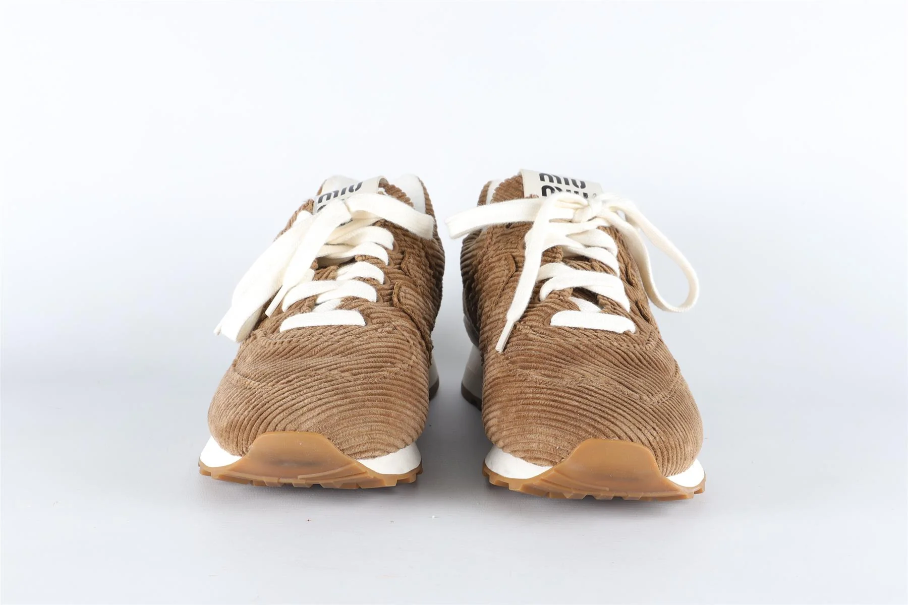 MIU MIU + NEW BALANCE BROWN CORDUROY SNEAKERS EU 38 UK 5 US 8 - Image 3