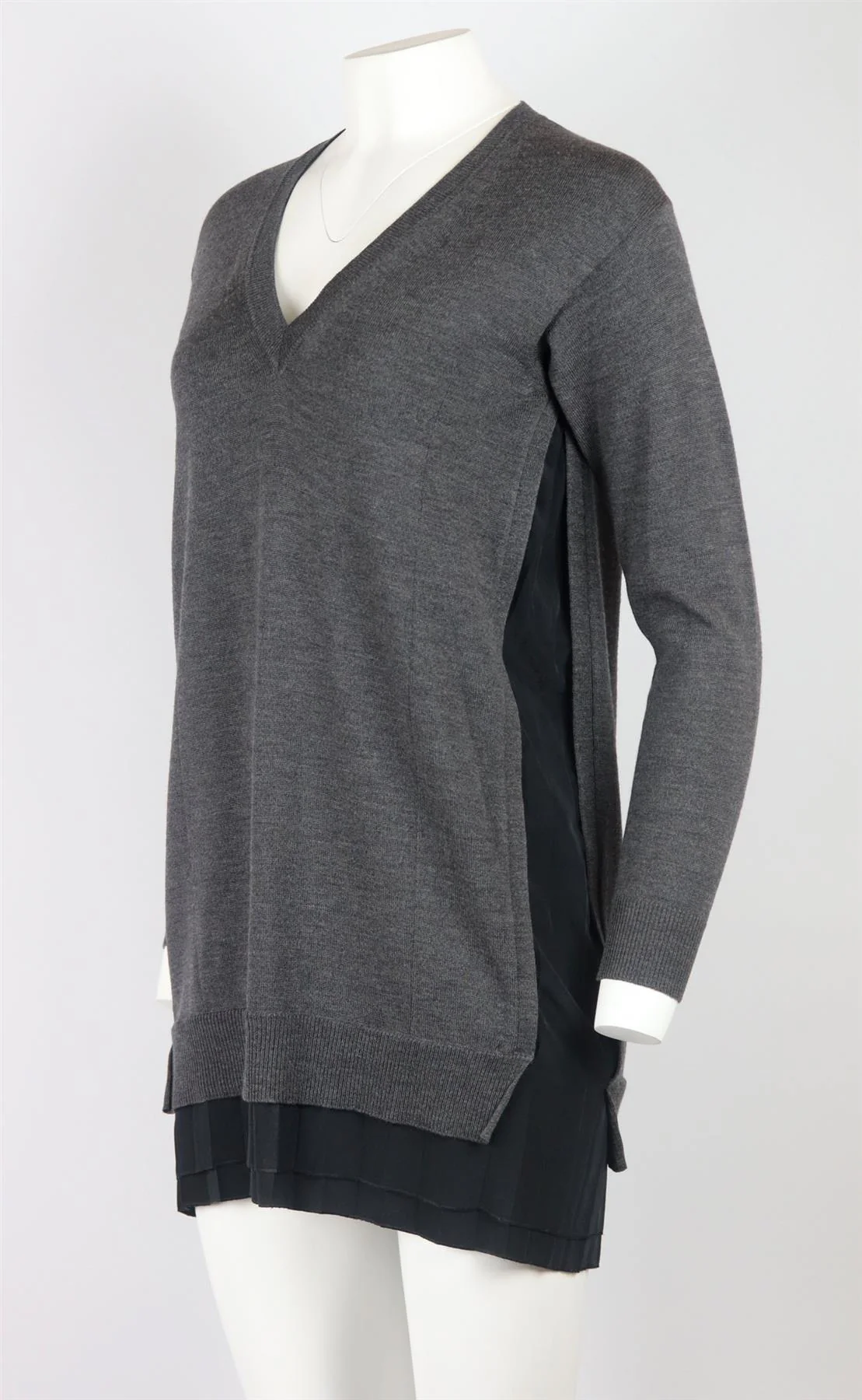 MIU MIU SILK TRIMMED WOOL SWEATER DRESS IT 38 UK 6 - Image 3
