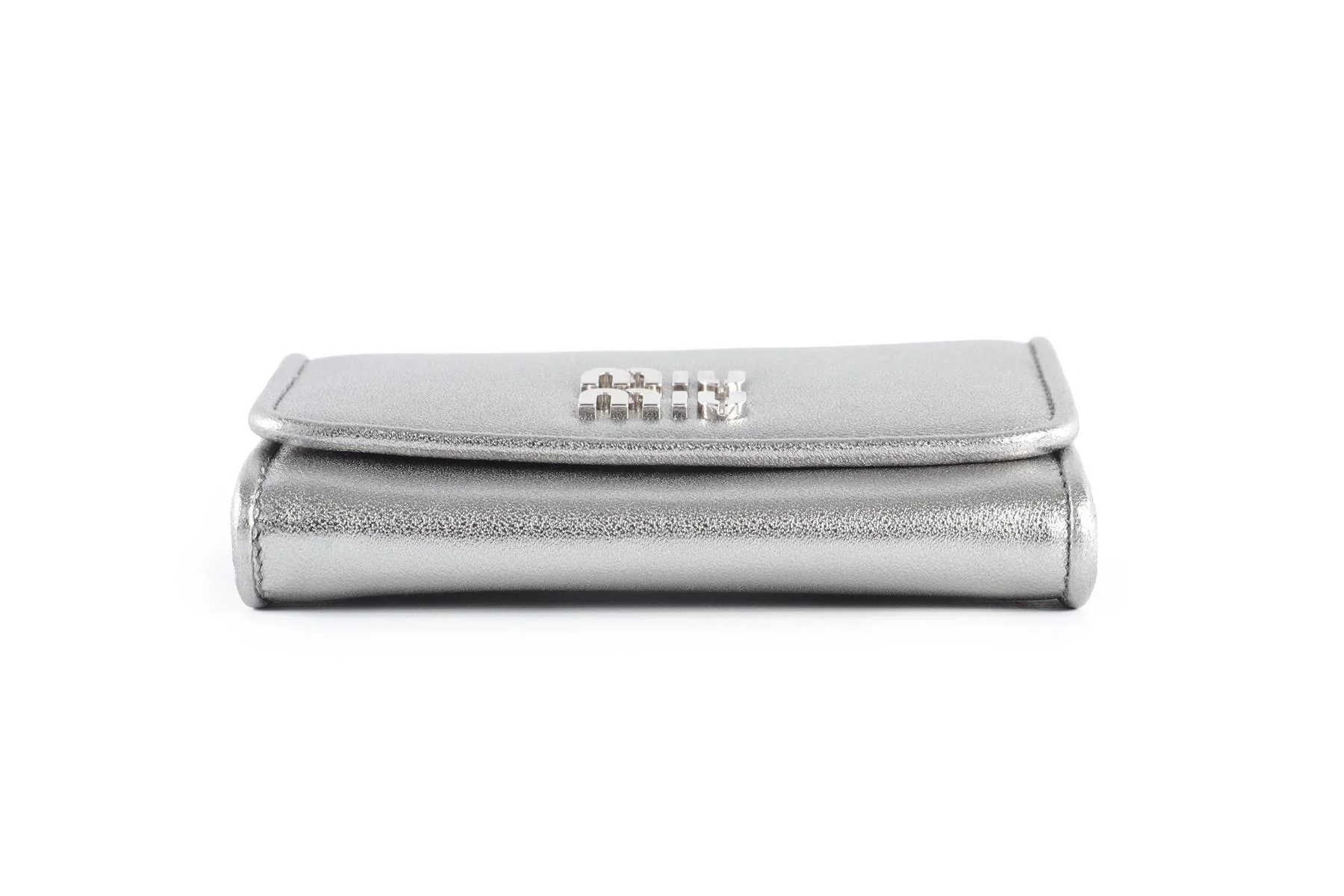 MIU MIU SILVER LEATHER WALLET ON CHAIN - Image 8